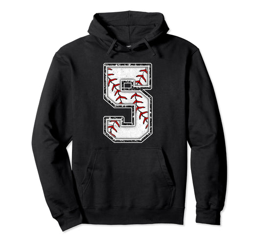 5 Years Old Birthday Baseball Theme Five Hoodie - Graphic Print for Adults - T-Shirt, Sweatshirt, Hoodie