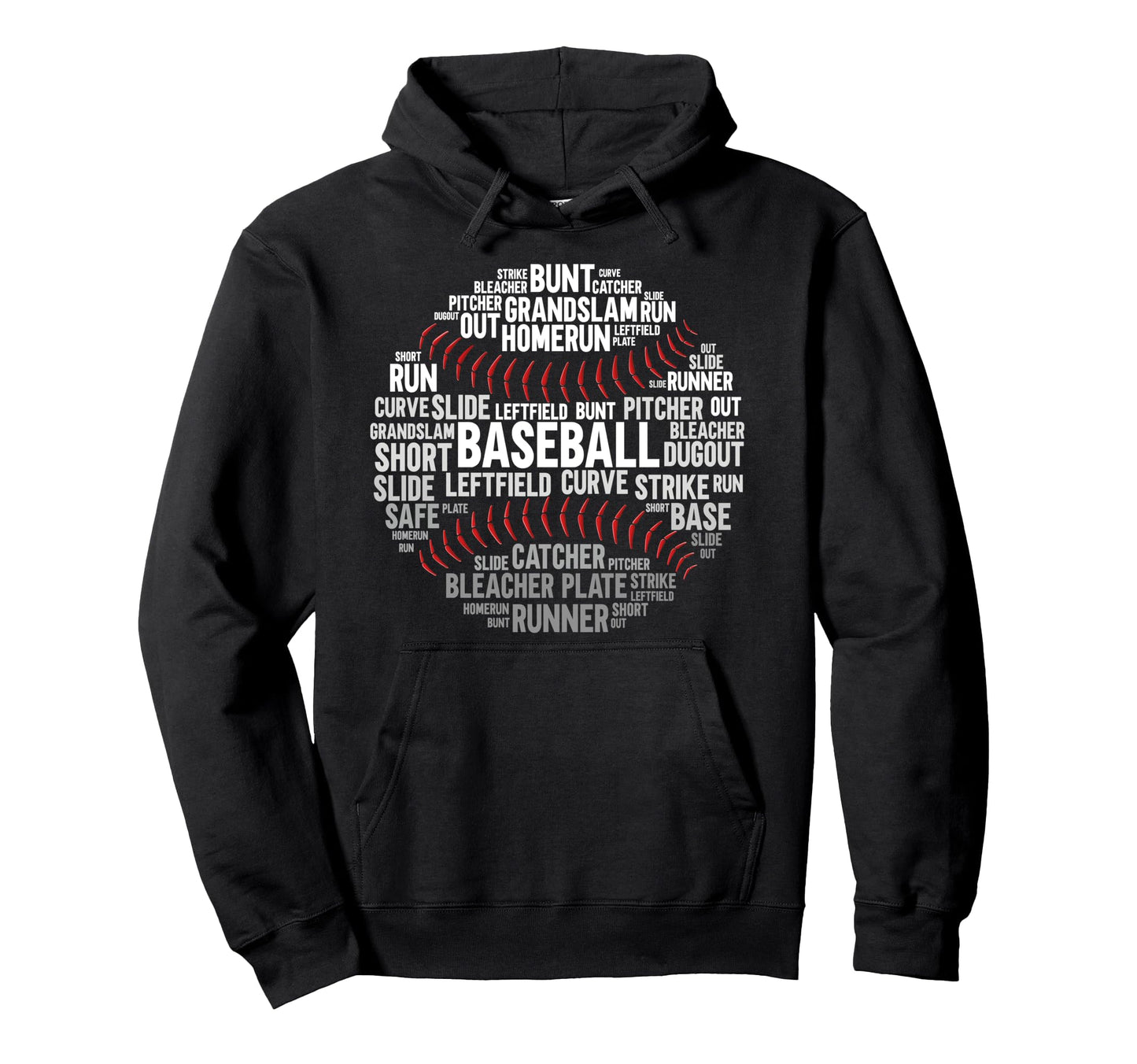 Baseball Fan Word Cloud Baseball Hoodie - Novelty Apparel for Adults - T-Shirt, Sweatshirt, Hoodie