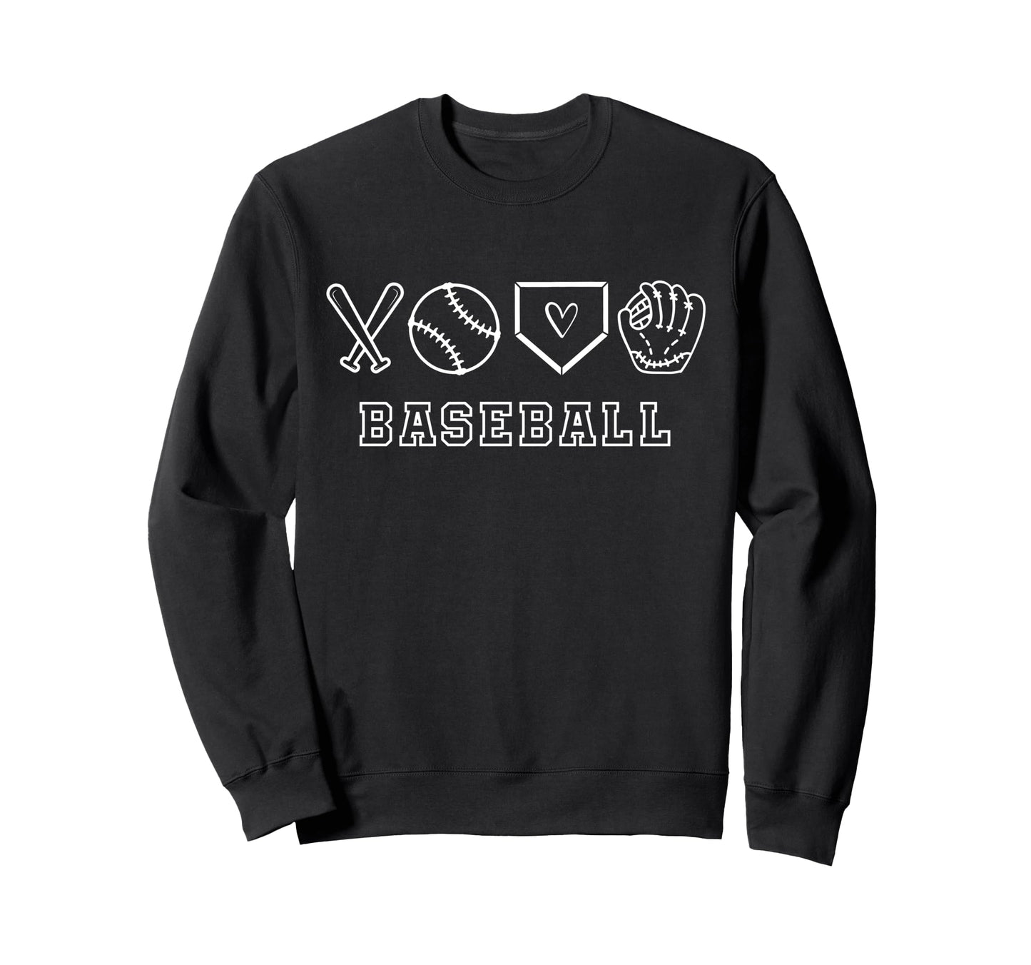 Baseball Crossed Bats Sweatshirt - Novelty Apparel for Adults - T-Shirt, Sweatshirt, Hoodie