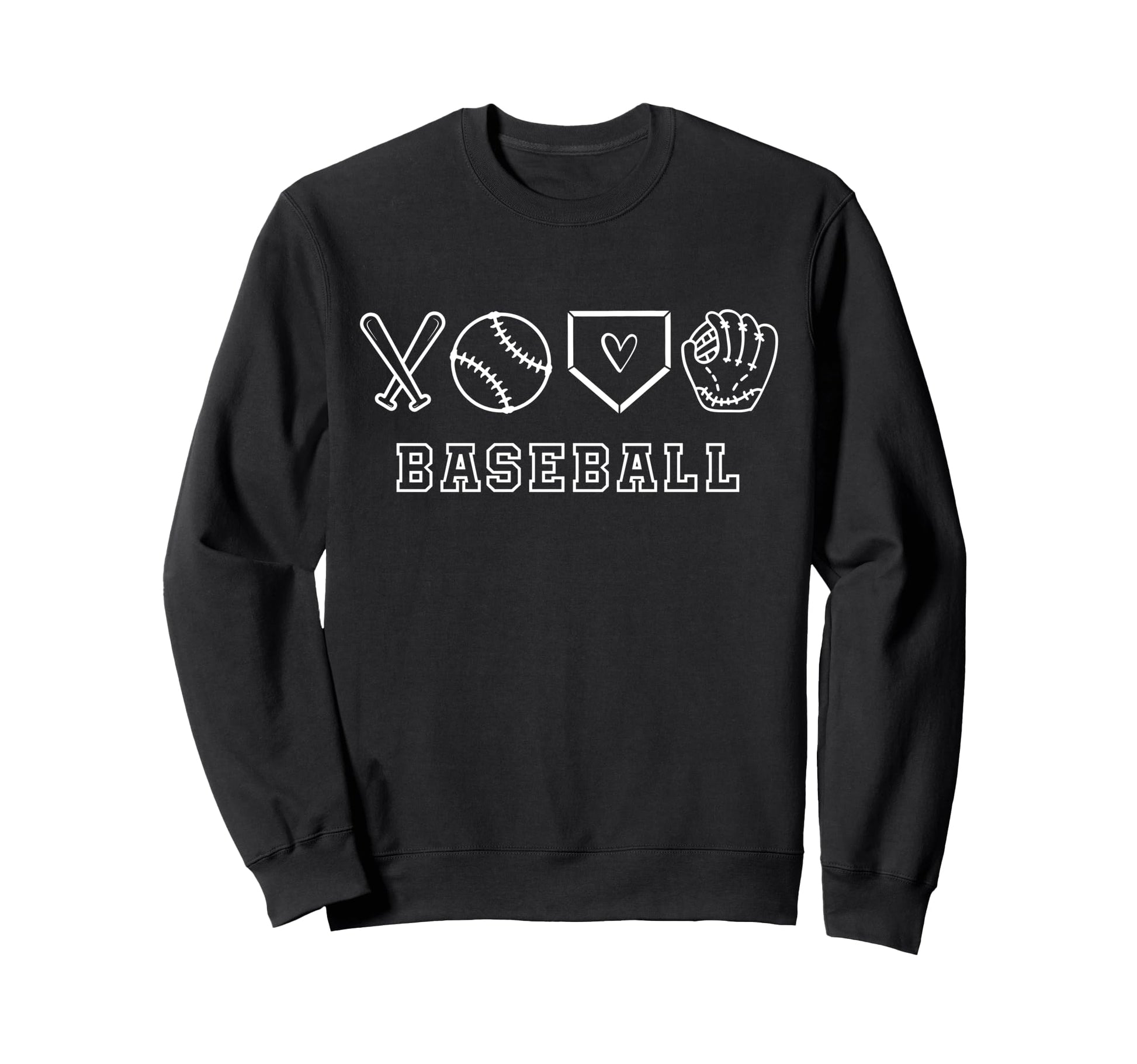 Baseball Crossed Bats Sweatshirt - Novelty Apparel for Adults - T-Shirt, Sweatshirt, Hoodie