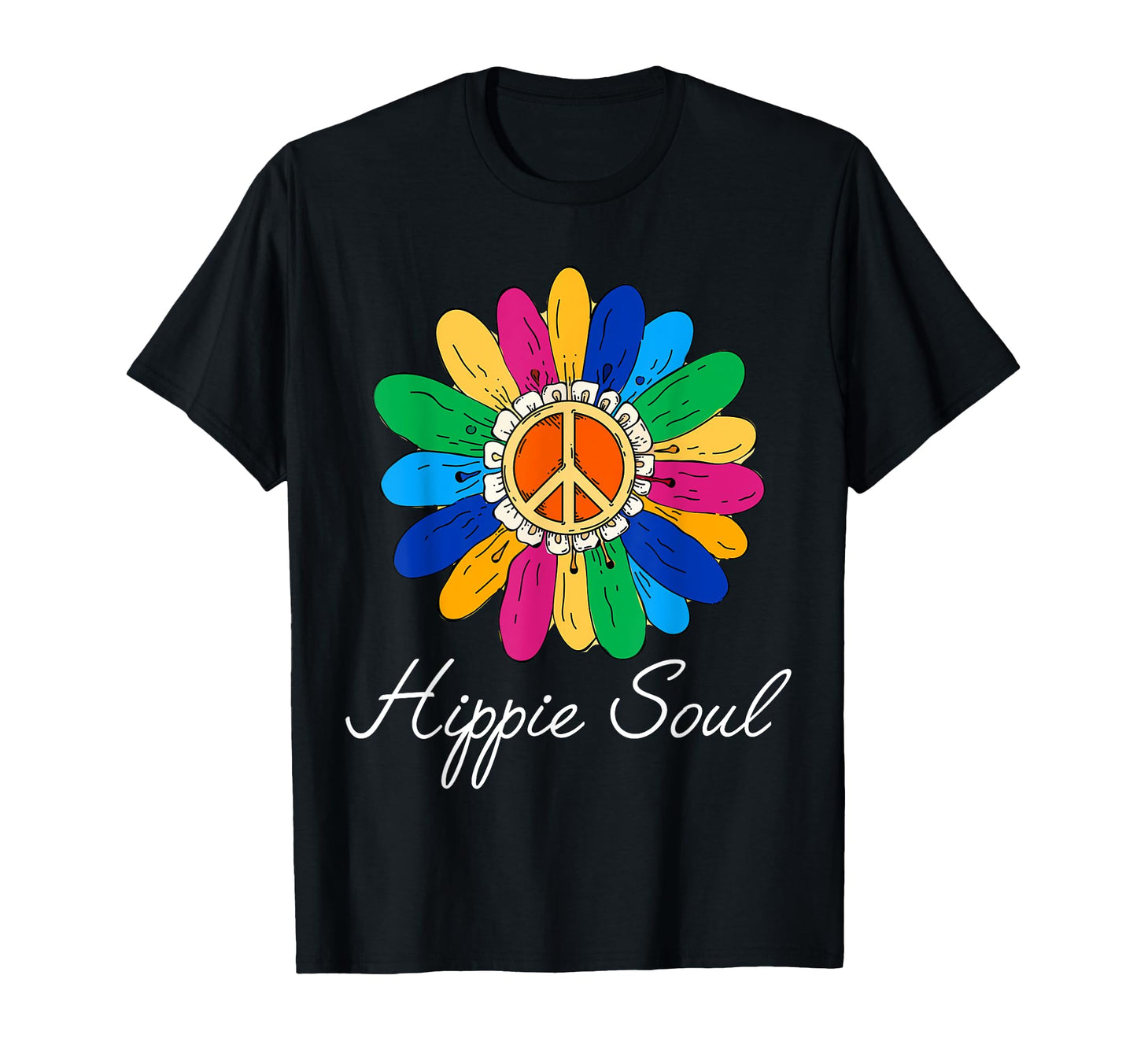 Hippie Soul Peace Sign 60S 70S T-Shirt - Minimalist Print for Adults - T-Shirt, Sweatshirt, Hoodie
