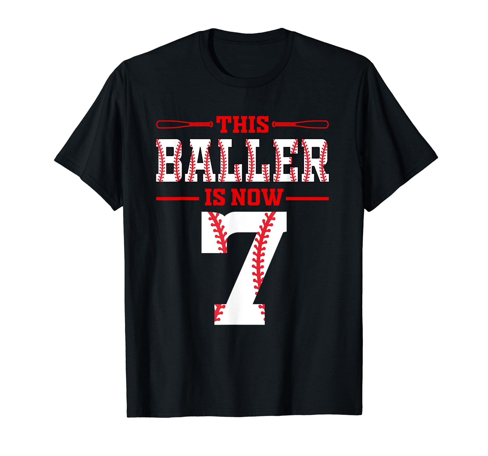 This Baller Is Now 7 Birthday Baseball T-Shirt - Graphic Print Unisex - T-Shirt, Sweatshirt, Hoodie