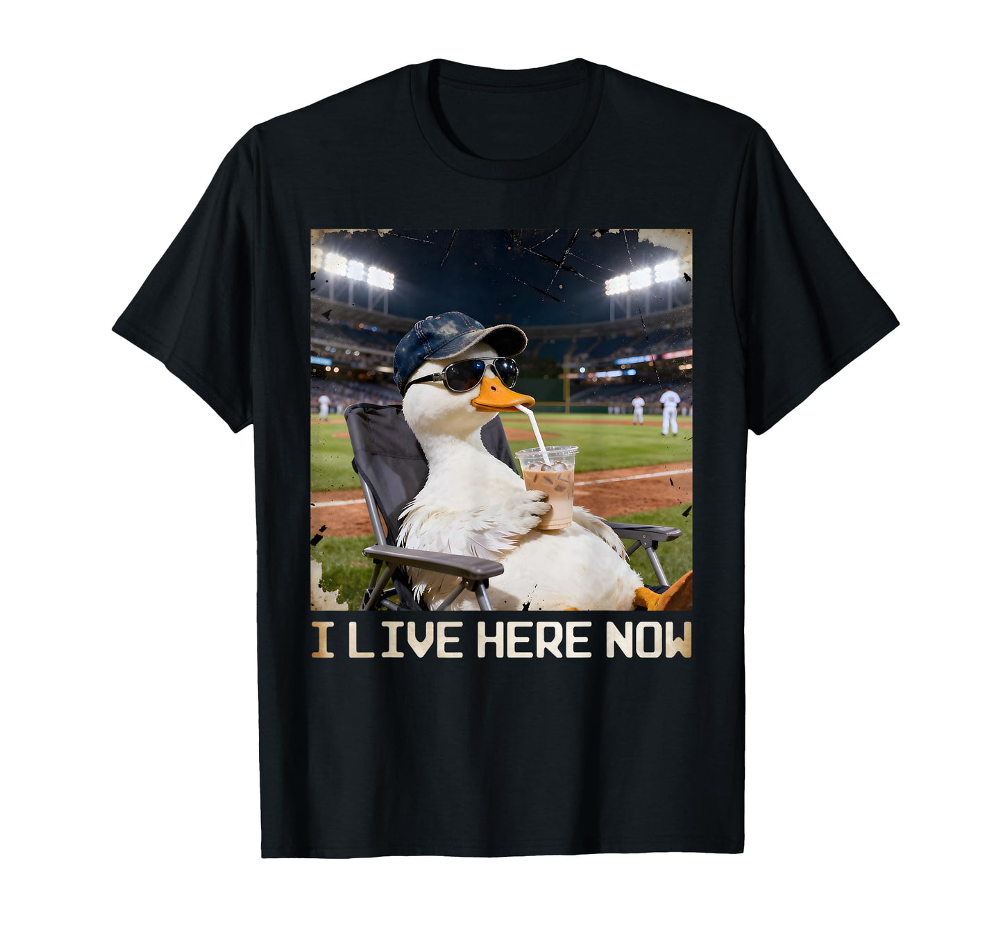 I Live Here Now Funny Duck T-Shirt - Casual Everyday Wear Men Women - T-Shirt, Sweatshirt, Hoodie