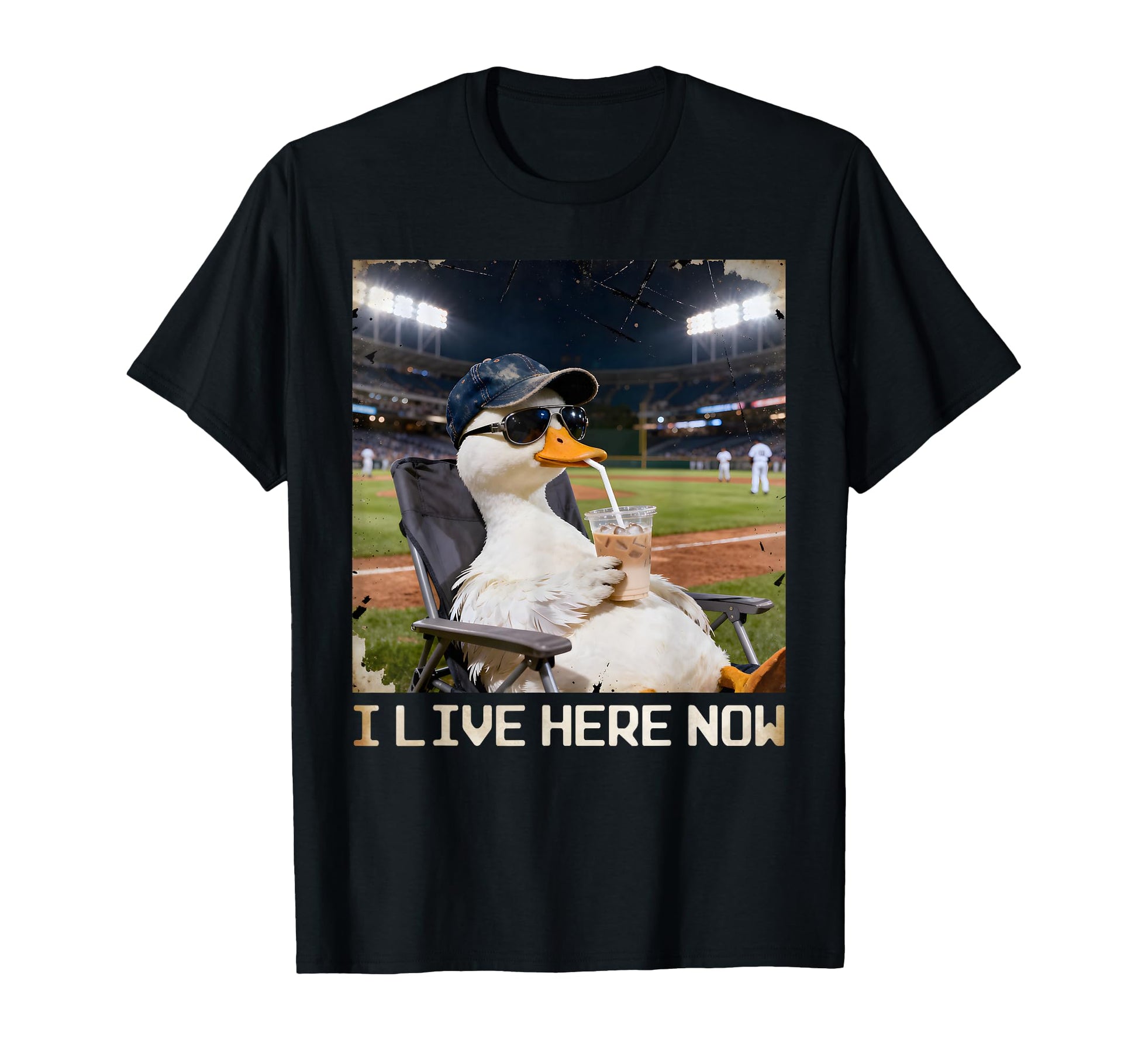 I Live Here Now Funny Duck T-Shirt - Casual Everyday Wear Men Women - T-Shirt, Sweatshirt, Hoodie