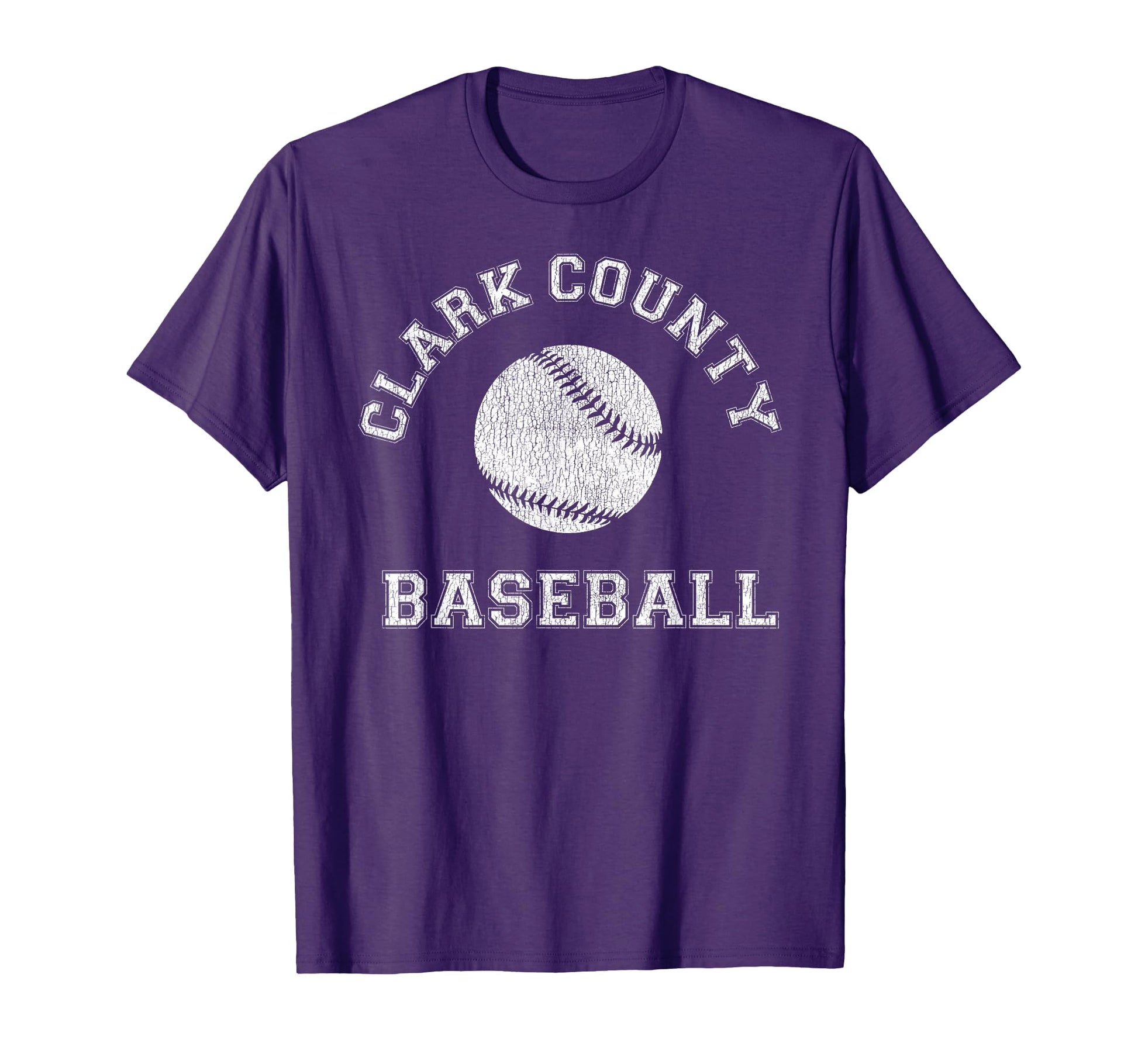 Clark County Baseball Distressed T-Shirt - Custom Art Print Men Women - T-Shirt, Sweatshirt, Hoodie