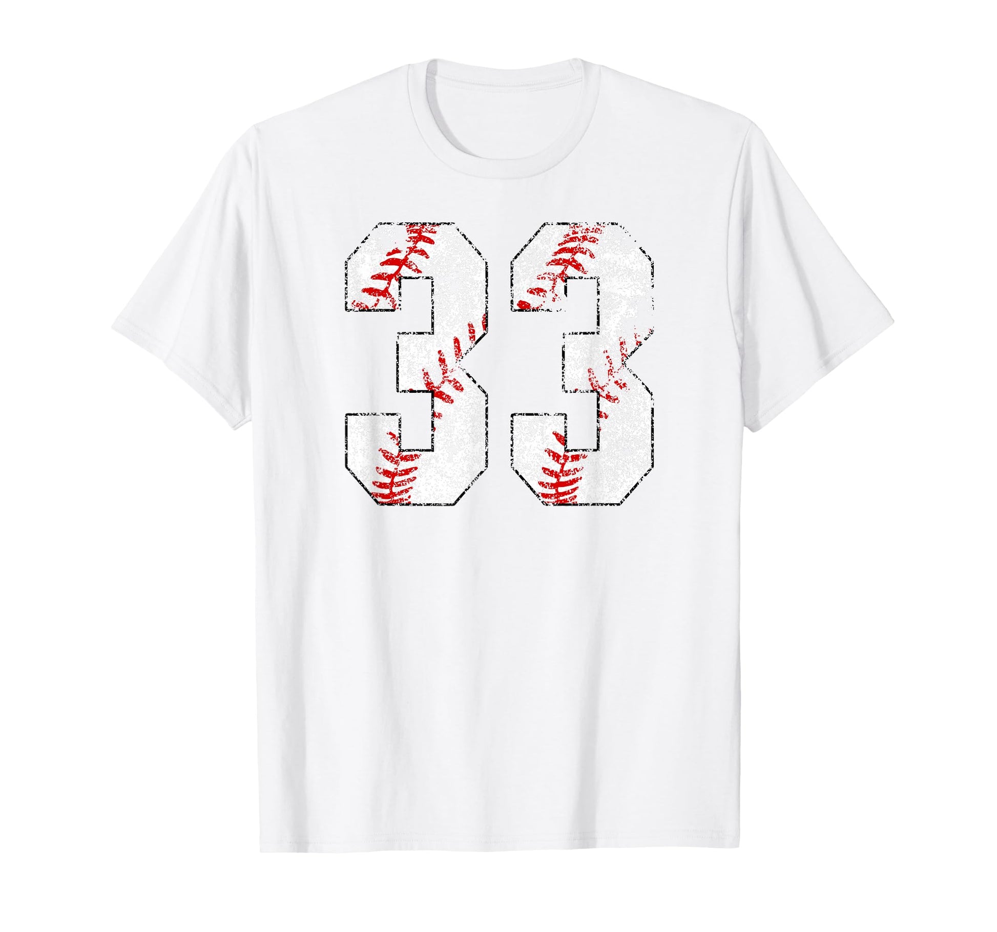 Distressed Baseball Number 33 Jersey T-Shirt - Minimalist Print for Adults - T-Shirt, Sweatshirt, Hoodie