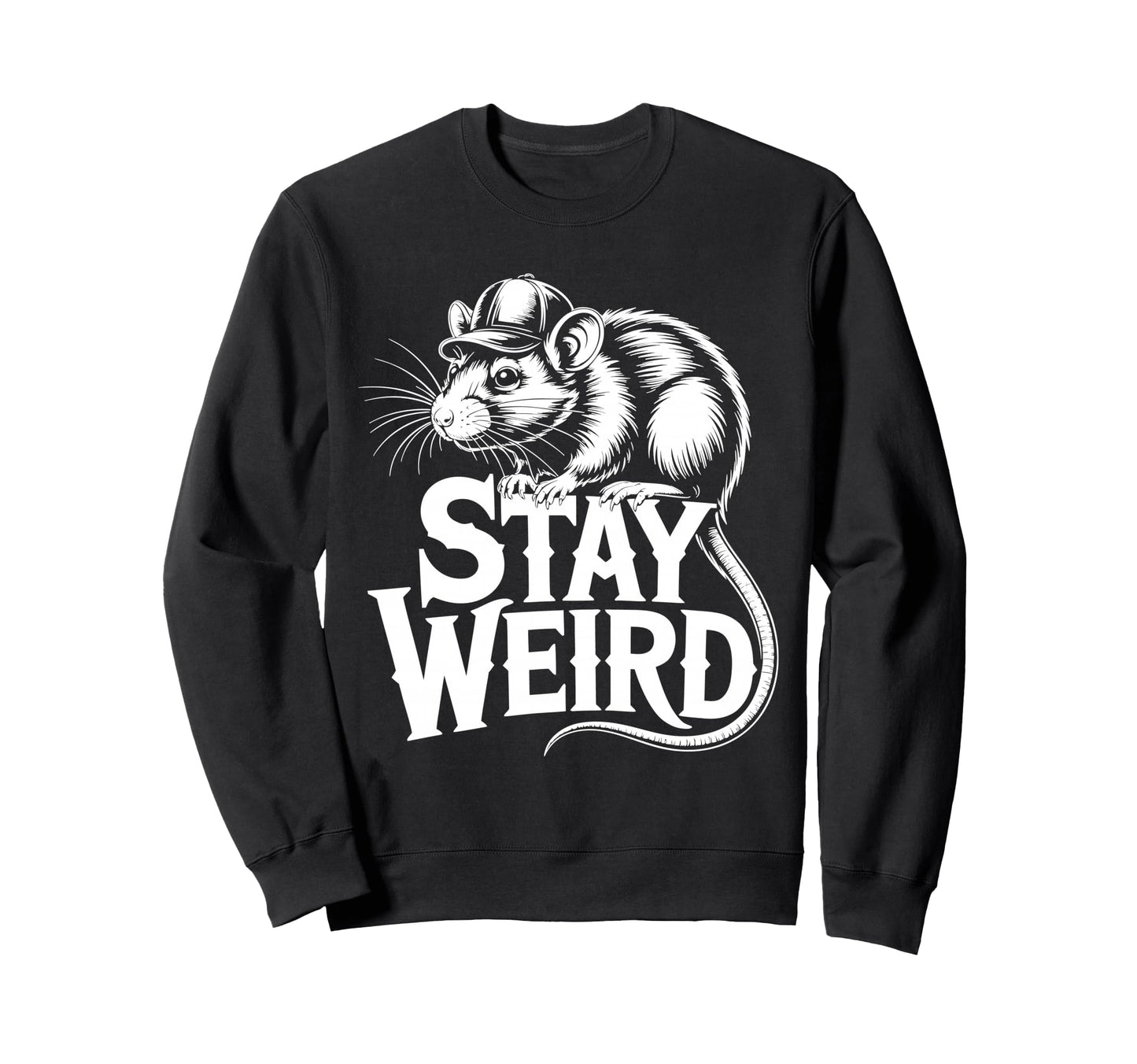 Rat Baseball Cap Sweatshirt - Fun Novelty Design Men Women - T-Shirt, Sweatshirt, Hoodie