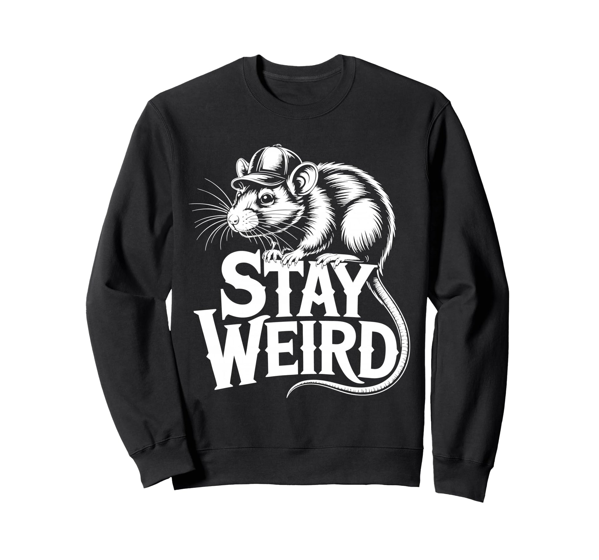 Rat Baseball Cap Sweatshirt - Fun Novelty Design Men Women - T-Shirt, Sweatshirt, Hoodie