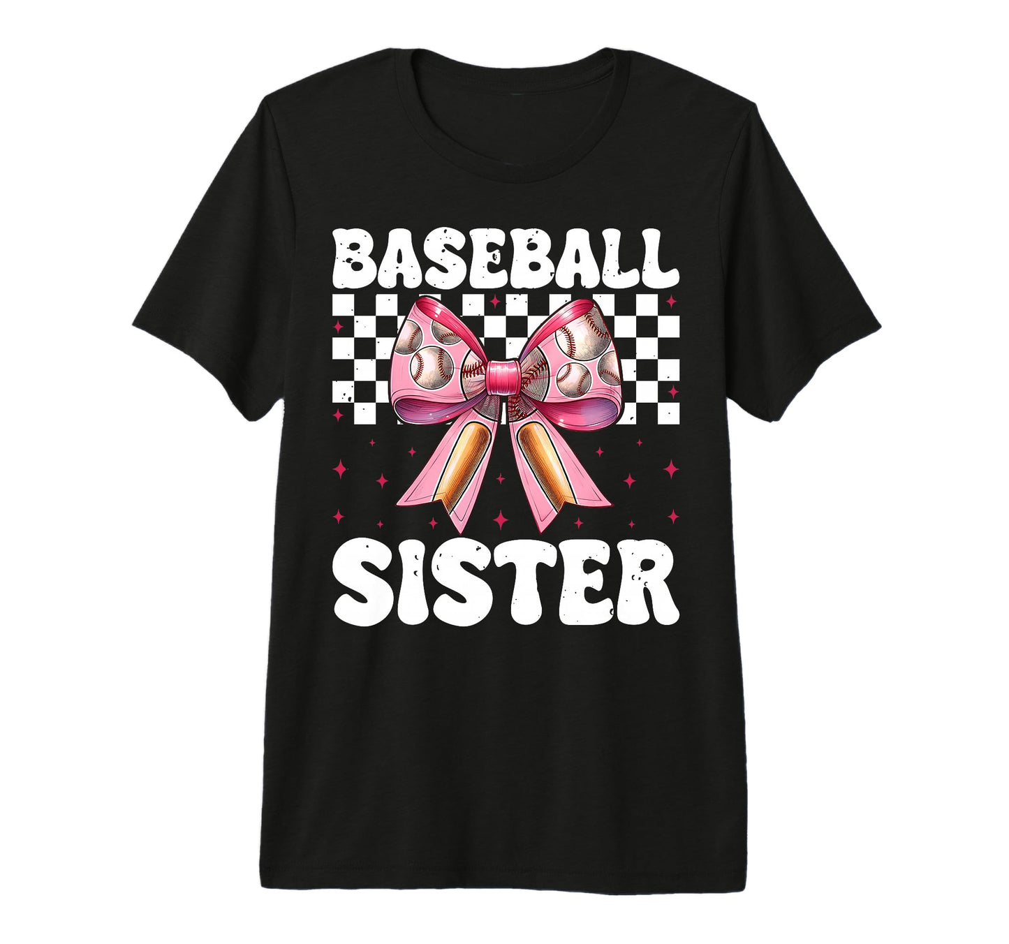 Baseball Sister Baseball Coquette Bow T-Shirt - Custom Art Print Unisex - T-Shirt, Sweatshirt, Hoodie