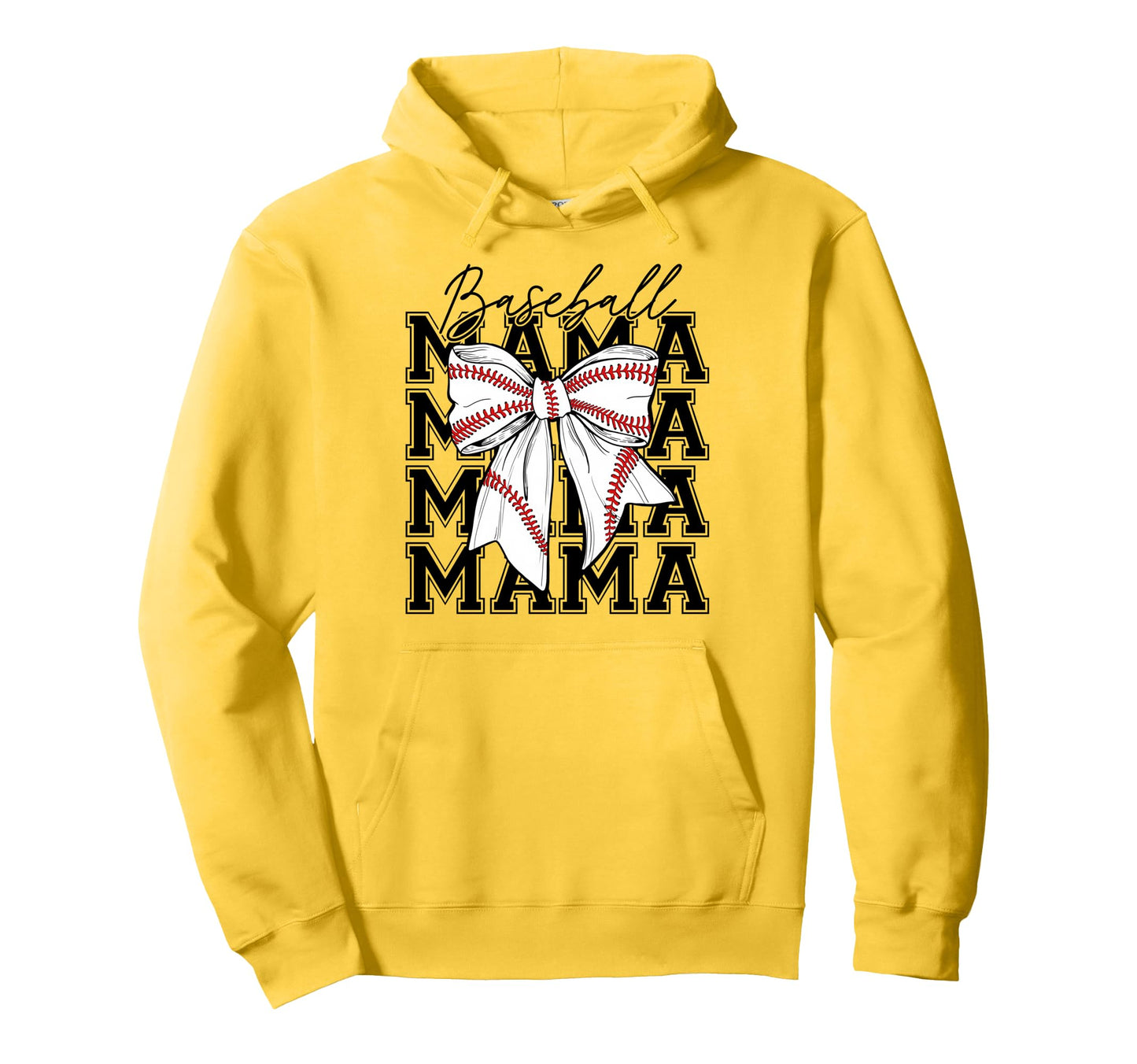 Womens Baseball Mama Coquette Bow Baseball Hoodie - Unique Graphic Unisex - T-Shirt, Sweatshirt, Hoodie
