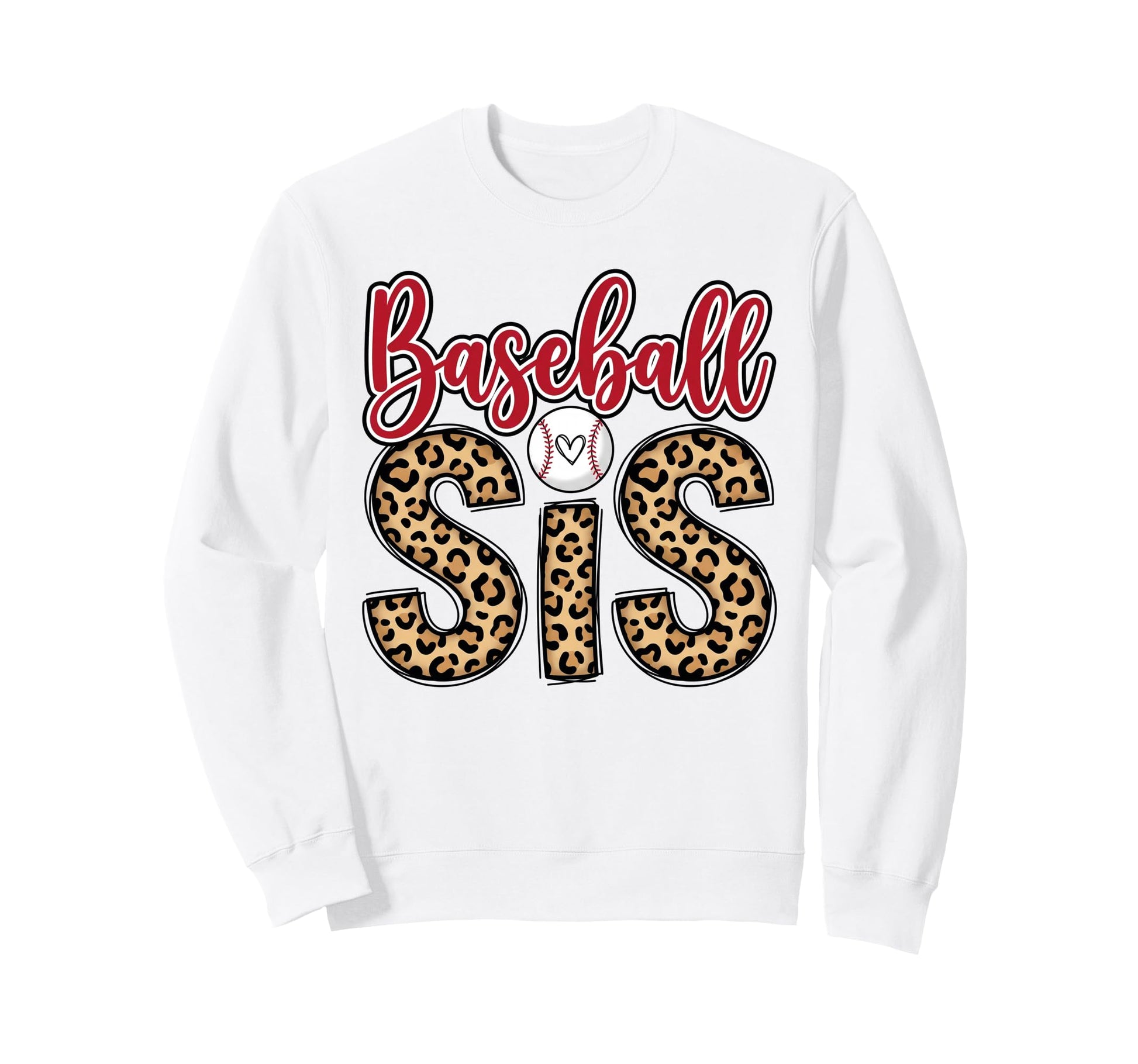 Baseball Sister Leopard Little Sweatshirt - Minimalist Print Men Women - T-Shirt, Sweatshirt, Hoodie