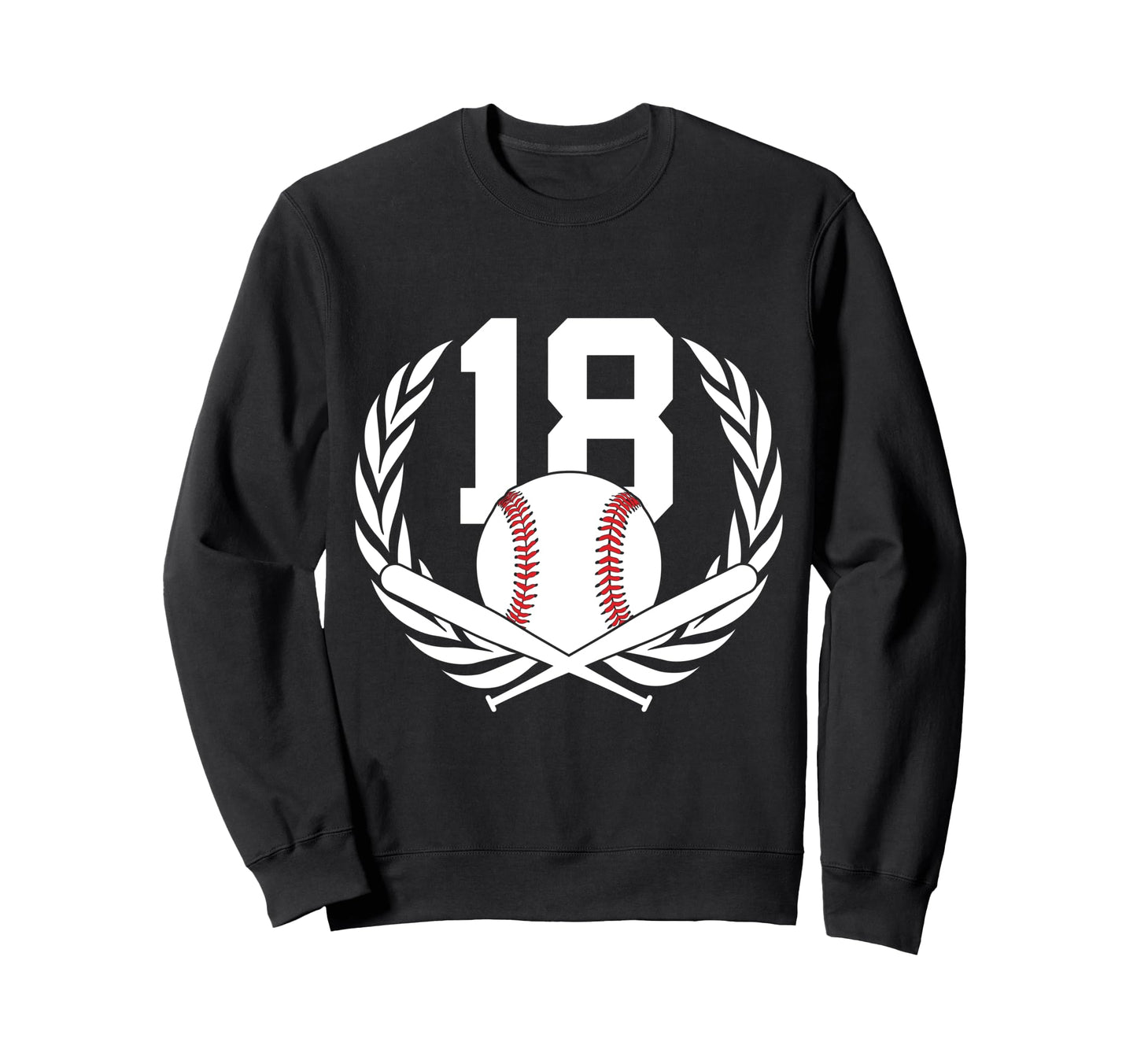 18 Years Number 18 Baseball Sweatshirt - Fun Novelty Design for Adults - T-Shirt, Sweatshirt, Hoodie
