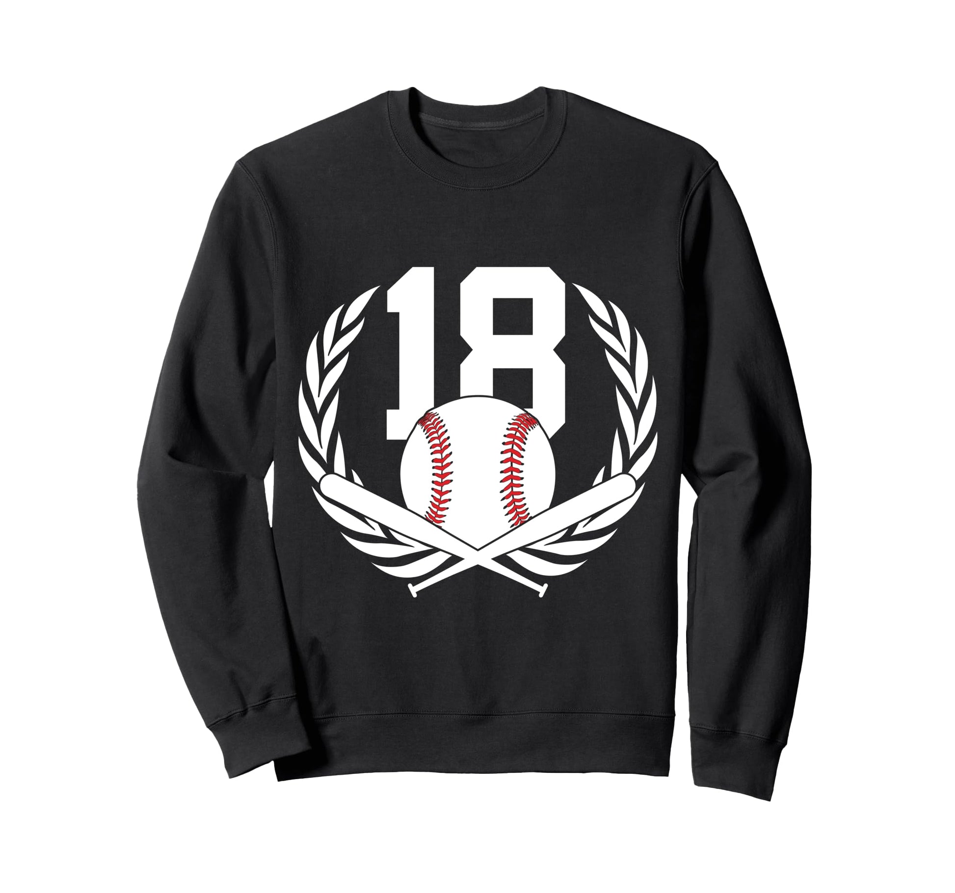 18 Years Number 18 Baseball Sweatshirt - Fun Novelty Design for Adults - T-Shirt, Sweatshirt, Hoodie
