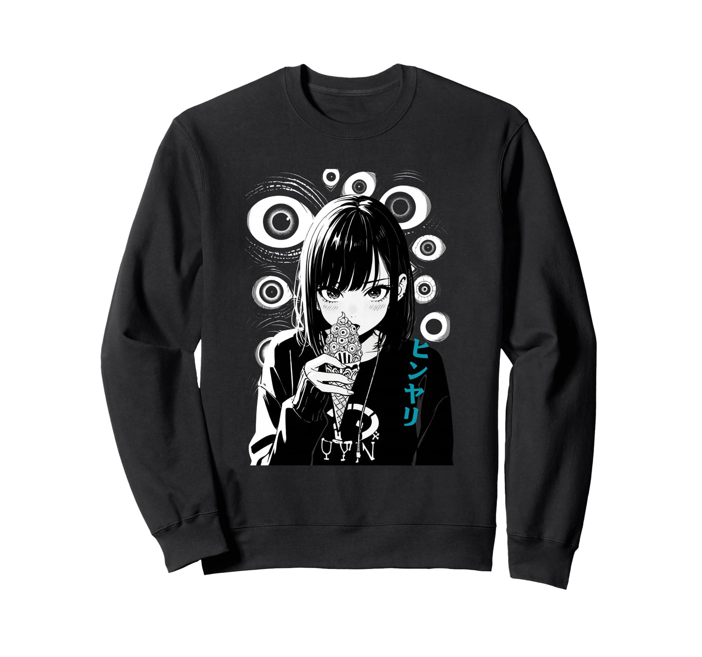 Y2K Goth Anime Eyes That Watch Sweatshirt - Casual Everyday Wear Unisex - T-Shirt, Sweatshirt, Hoodie