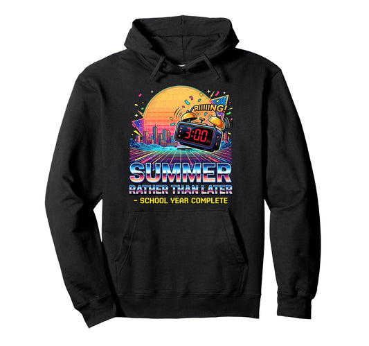 80S School Year Complete 3Pm Hoodie - Casual Everyday Wear for Adults - T-Shirt, Sweatshirt, Hoodie