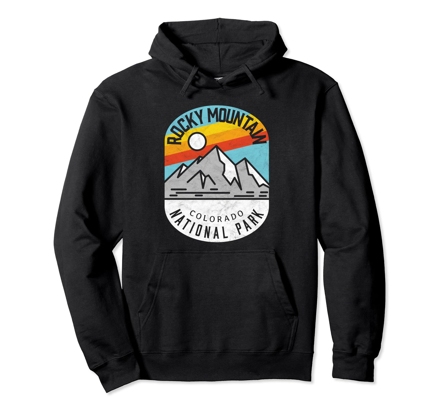 Rocky Mountain National Park Badge Hoodie - Trendy Graphic for Adults - T-Shirt, Sweatshirt, Hoodie