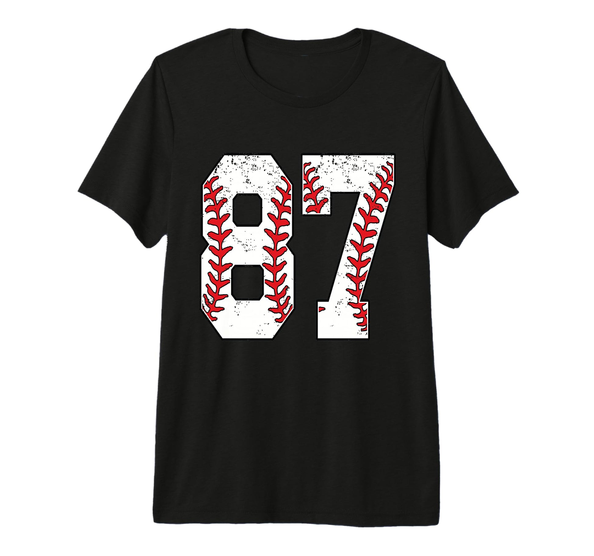 Number 87 Baseball 87 Jersey Number T-Shirt - Custom Art Print Men Women - T-Shirt, Sweatshirt, Hoodie