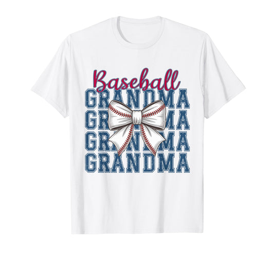 Baseball Grandma Coquette Bow Mothers T-Shirt - Unique Graphic Men Women - T-Shirt, Sweatshirt, Hoodie
