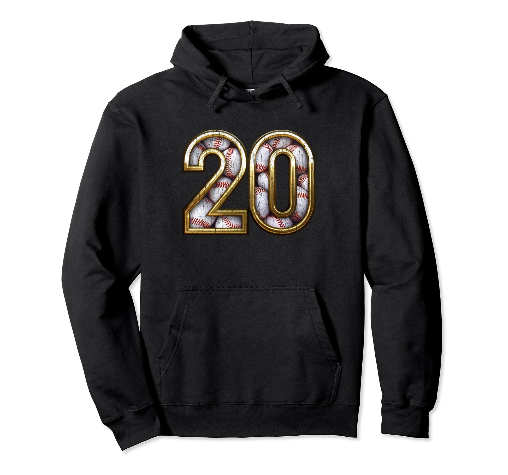 20Th Birthday Baseball Pattern Gift Hoodie - Trendy Graphic Men Women - T-Shirt, Sweatshirt, Hoodie