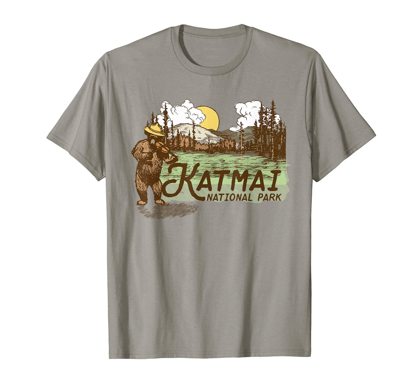 Katmai National Park Alaska Fiddle T-Shirt - Aesthetic Graphic for Adults - T-Shirt, Sweatshirt, Hoodie