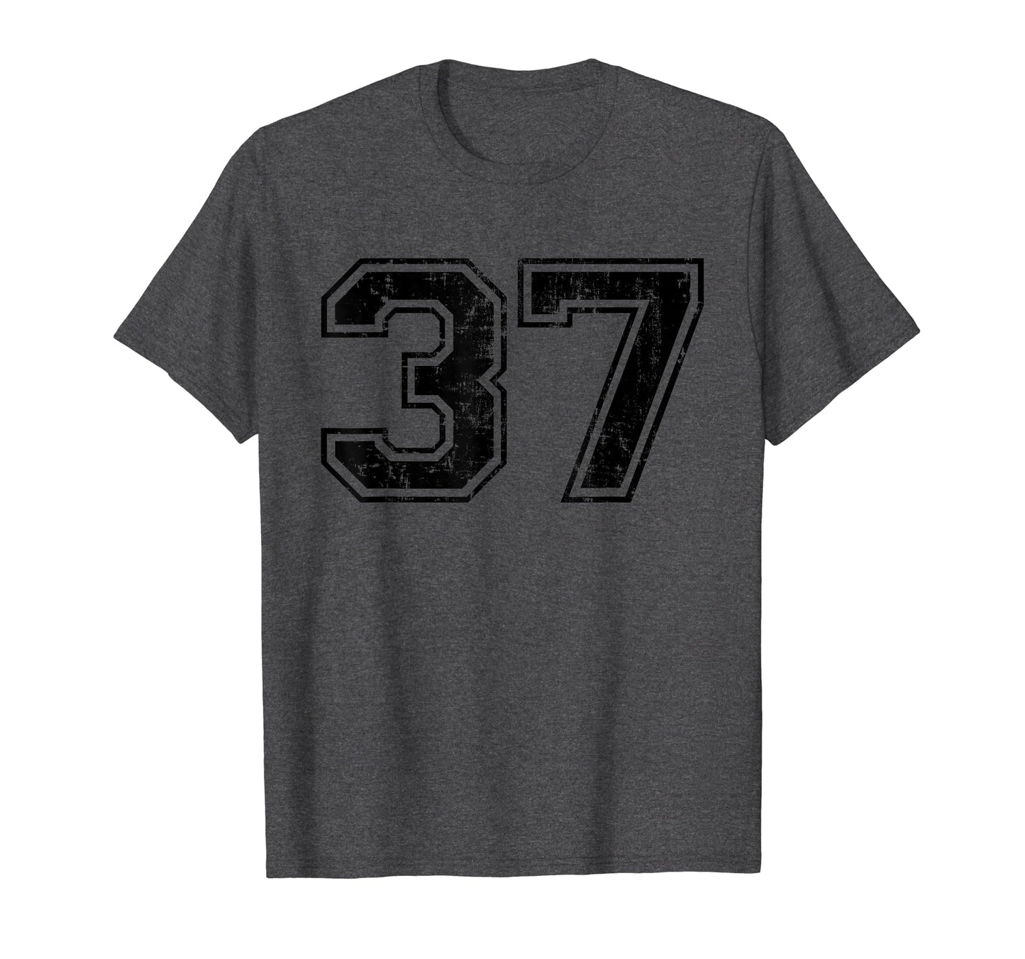Number 37 Varsity Distressed Sport T-Shirt - Fun Novelty Design for Adults - T-Shirt, Sweatshirt, Hoodie