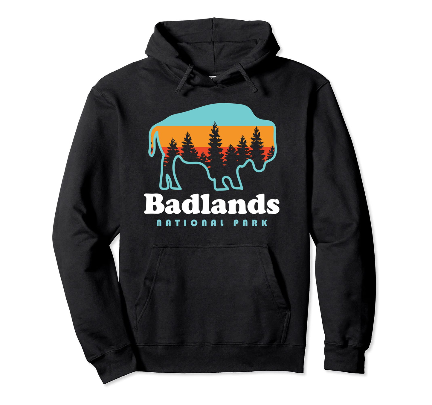 Badlands National Park Bison South Dakota Hoodie - Aesthetic Graphic Unisex - T-Shirt, Sweatshirt, Hoodie