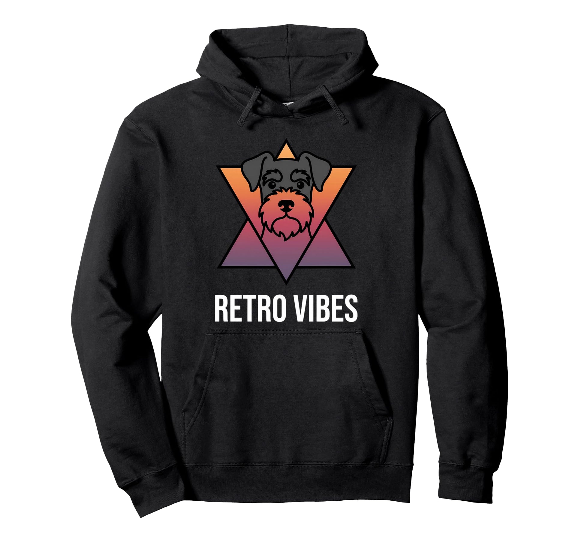 Schnauzer Peeking 80S Synthwave Vibes Hoodie - Trendy Graphic for Adults - T-Shirt, Sweatshirt, Hoodie