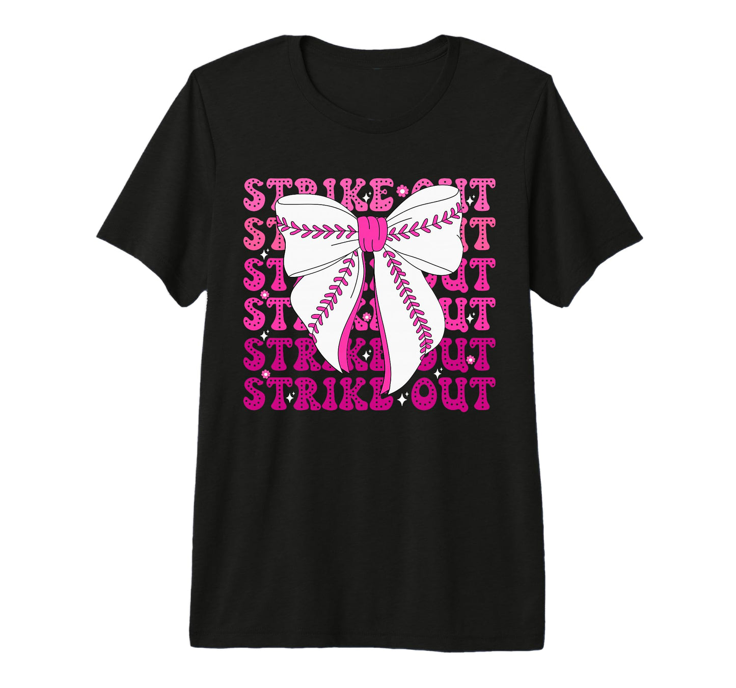 Strike Out Baseball Breast Cancer T-Shirt - Aesthetic Graphic for Adults - T-Shirt, Sweatshirt, Hoodie
