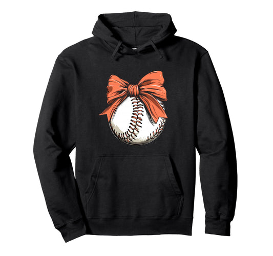 Baseball Coquette Bow Baseball Player Hoodie - Custom Art Print Men Women - T-Shirt, Sweatshirt, Hoodie