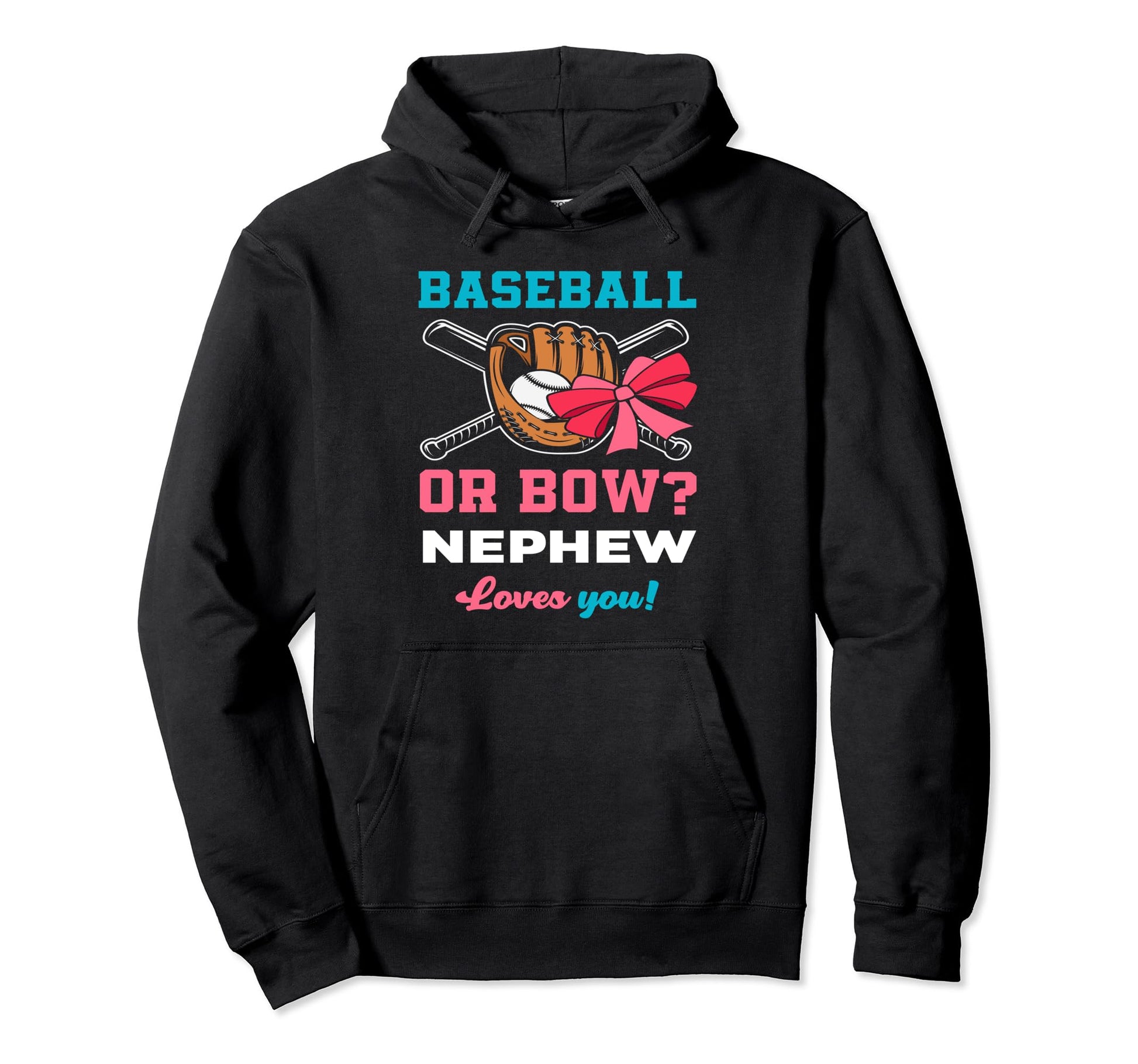 Baseball Or Bows Nephew Announcement Hoodie - Minimalist Print Men Women - T-Shirt, Sweatshirt, Hoodie