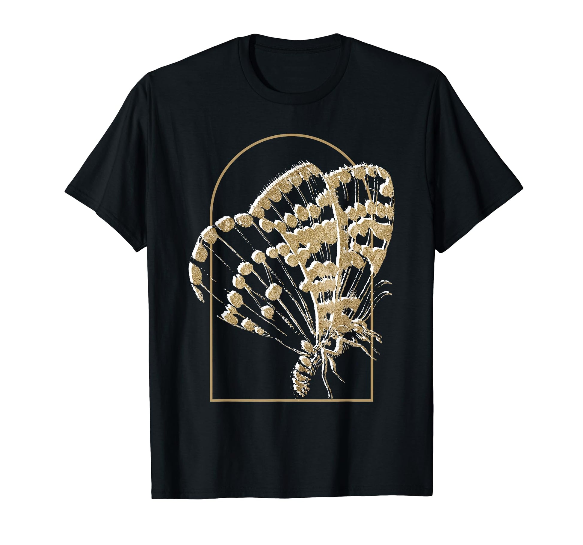Brown Butterfly Tattoo Fairycore Dark T-Shirt - Minimalist Print Men Women - T-Shirt, Sweatshirt, Hoodie