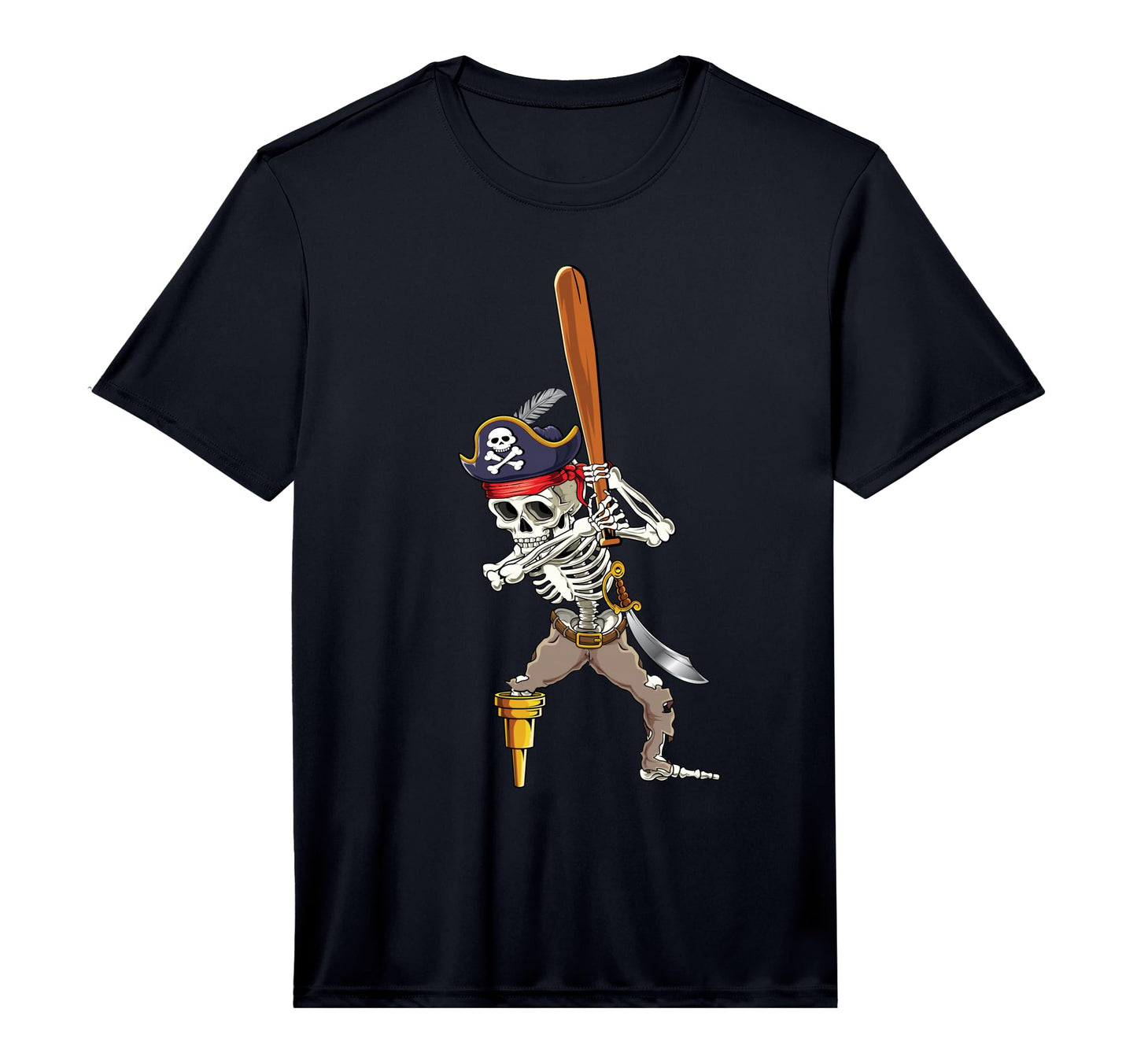 Skeleton Pirate Baseball Batting T-Shirt - Aesthetic Graphic Men Women - T-Shirt, Sweatshirt, Hoodie