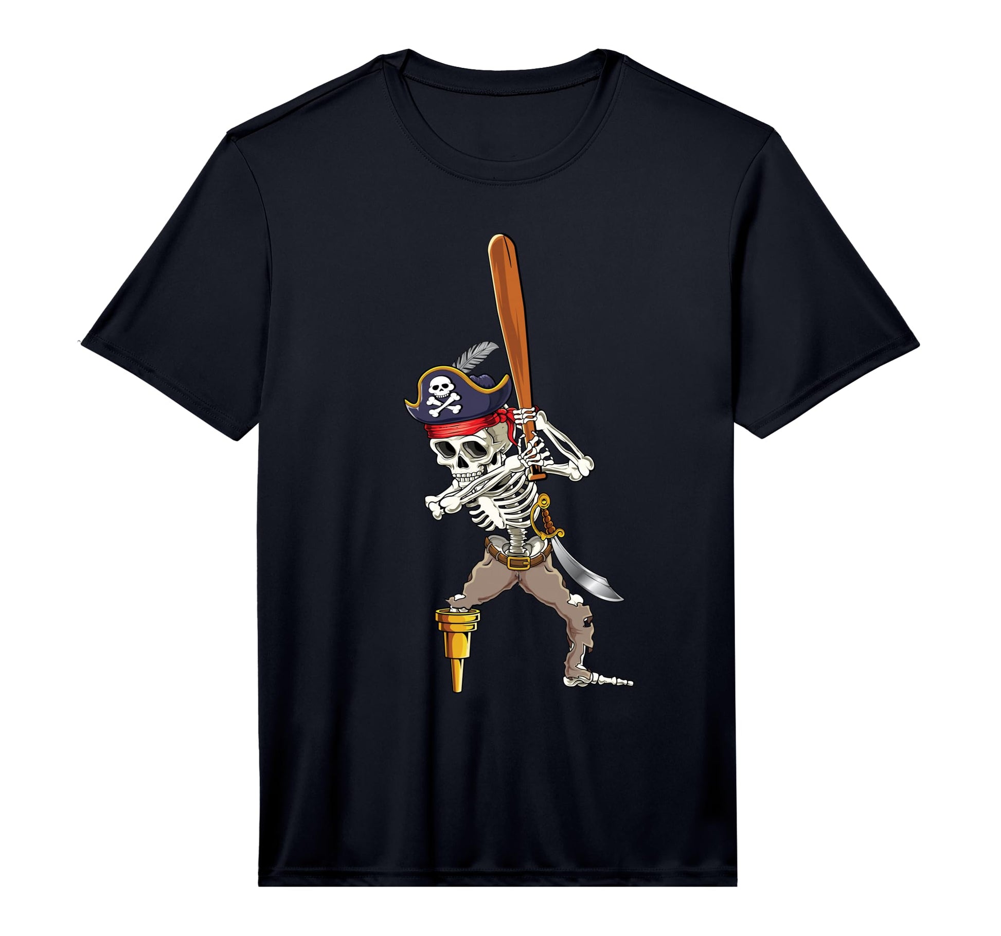 Skeleton Pirate Baseball Batting T-Shirt - Aesthetic Graphic Men Women - T-Shirt, Sweatshirt, Hoodie
