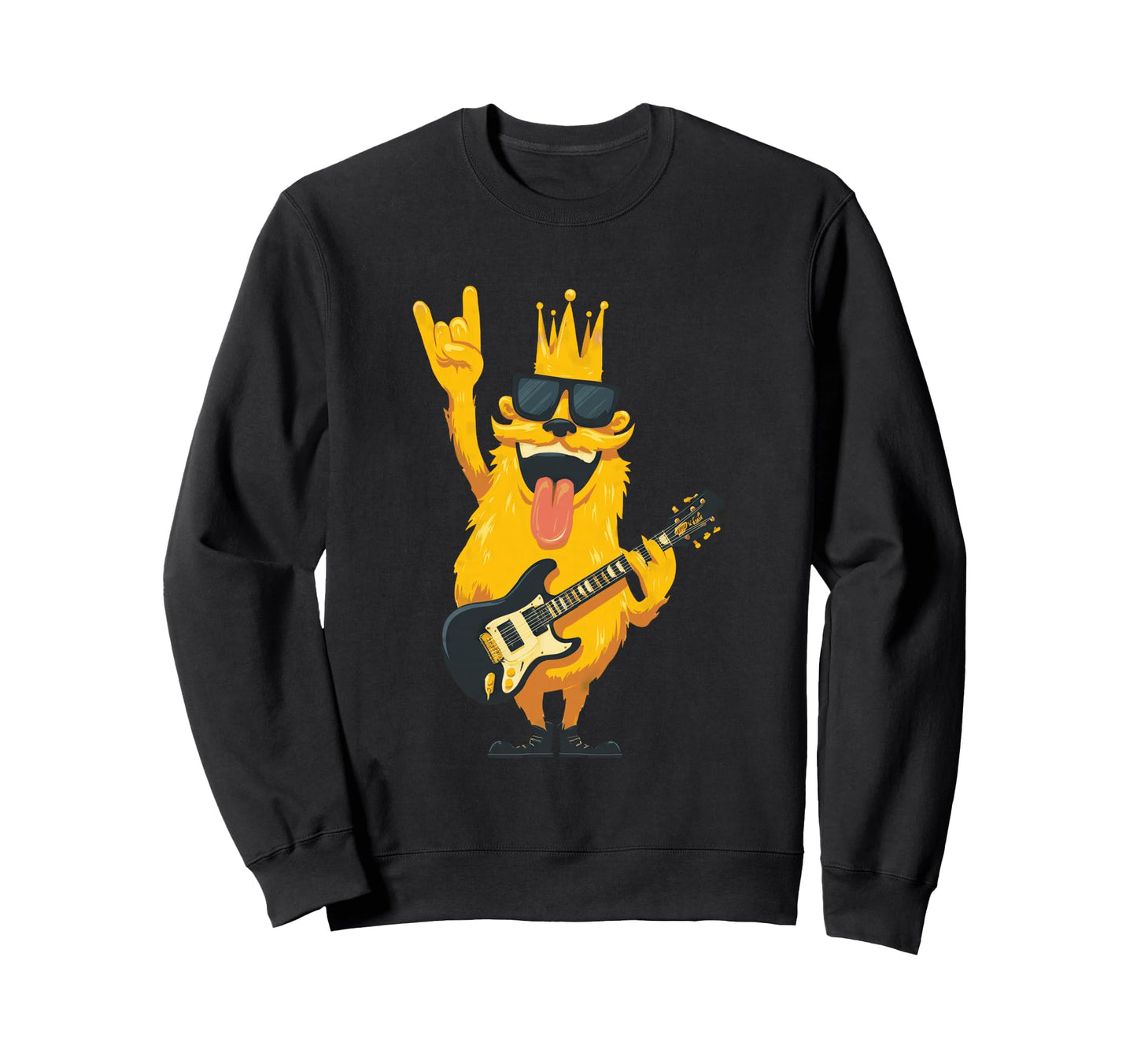 Funny Monster Rock Music Guitar Sweatshirt - Aesthetic Graphic for Adults - T-Shirt, Sweatshirt, Hoodie
