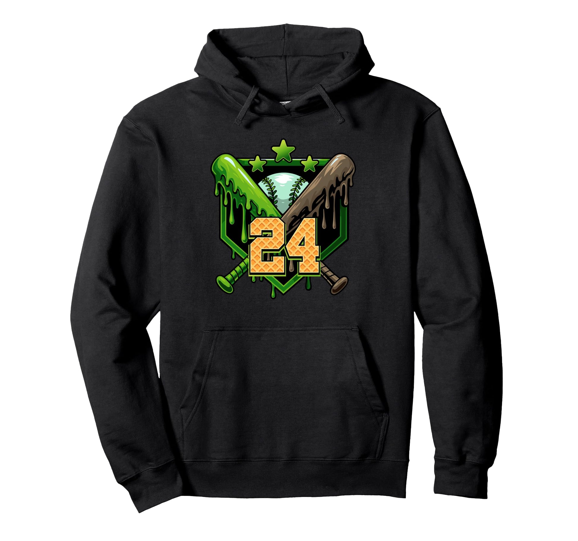 Baseball Drip 24Th Birthday Ice Cream Hoodie - Aesthetic Graphic Men Women - T-Shirt, Sweatshirt, Hoodie