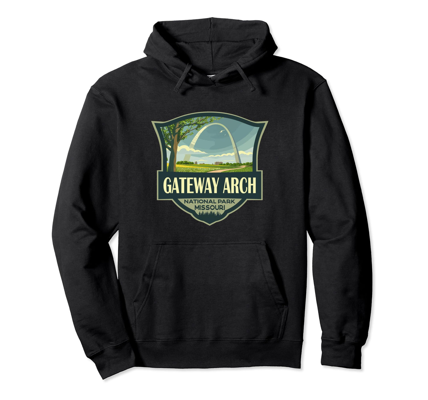Gateway Arch National Park Illustration Hoodie - Streetwear Style Unisex - T-Shirt, Sweatshirt, Hoodie