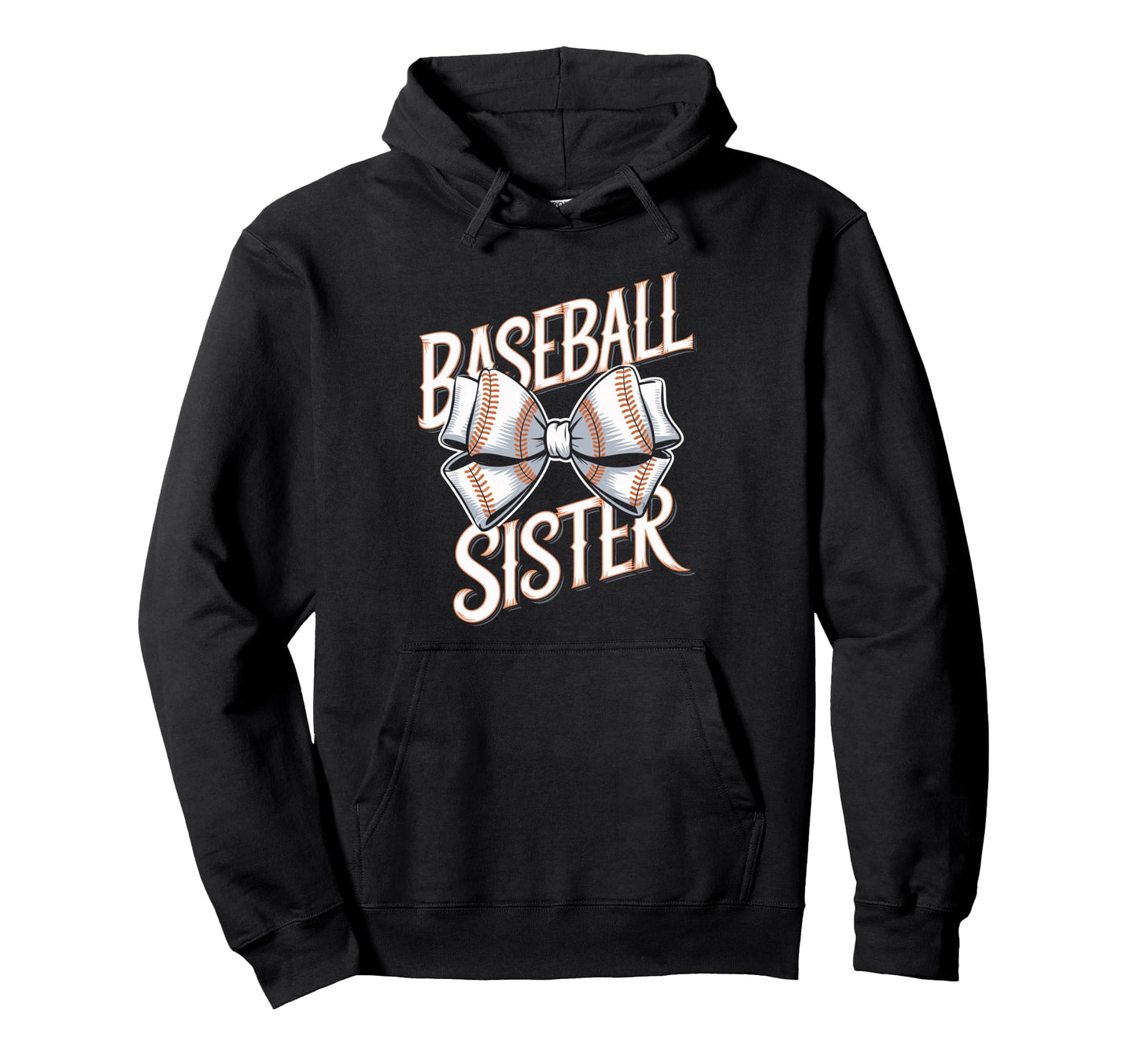 Baseball Sister Bow Sports Hoodie - Fun Novelty Design Men Women - T-Shirt, Sweatshirt, Hoodie