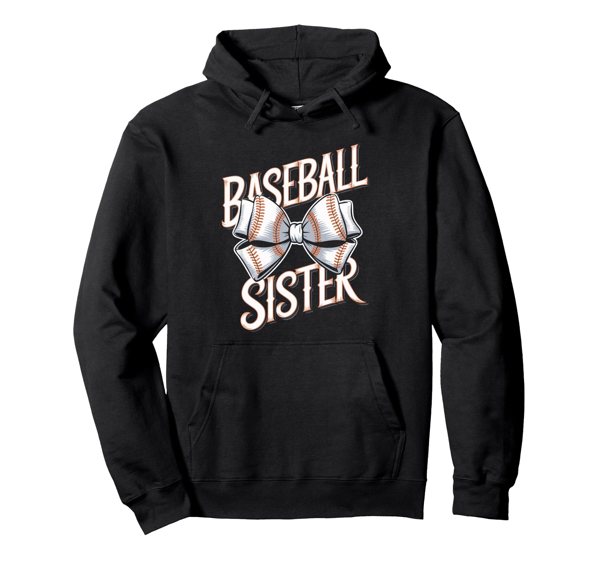 Baseball Sister Bow Sports Hoodie - Fun Novelty Design Men Women - T-Shirt, Sweatshirt, Hoodie