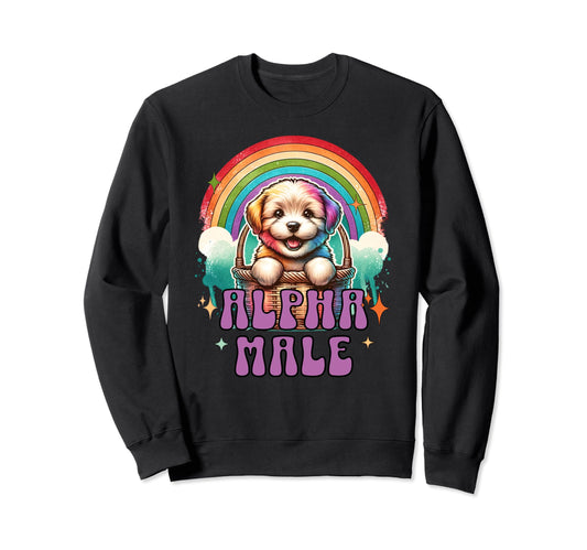 Alpha Male Funny Puppy Weird Y2K Sweatshirt - Custom Art Print for Adults - T-Shirt, Sweatshirt, Hoodie
