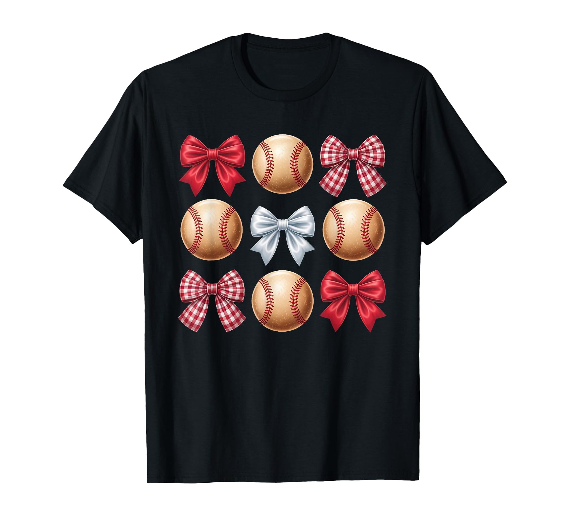 Coquette Bow Baseball Game Day Cheer T-Shirt - Trendy Graphic for Adults - T-Shirt, Sweatshirt, Hoodie