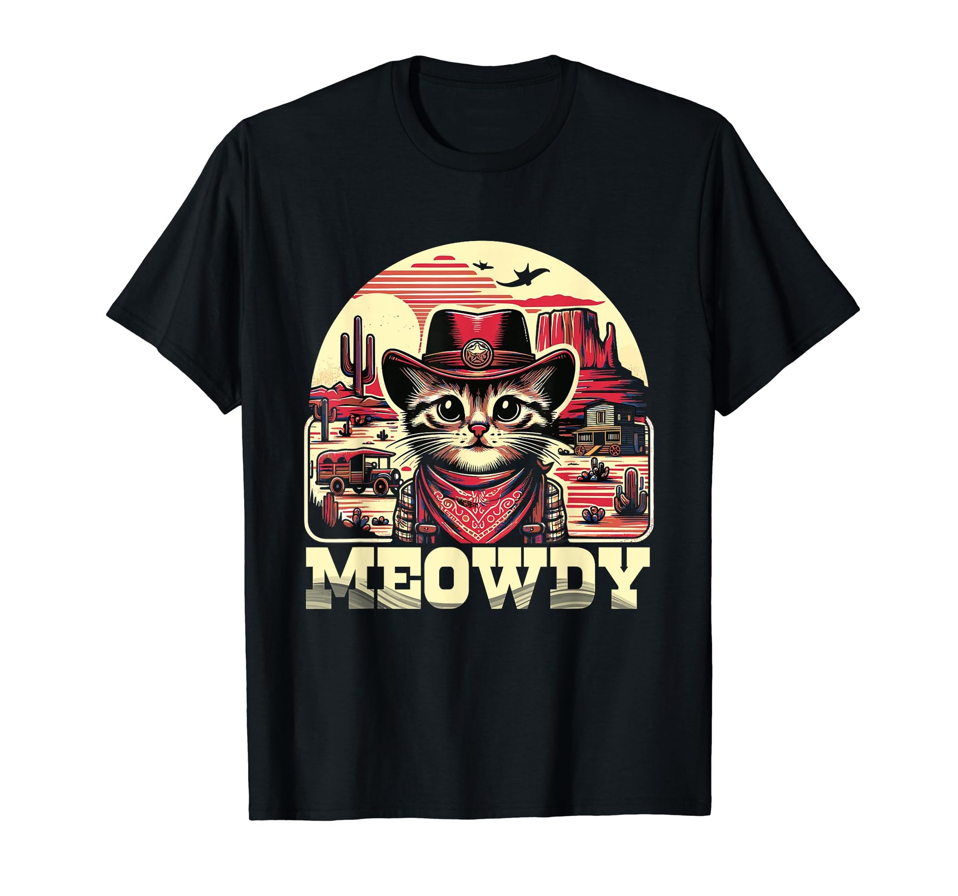 Meowdy Country Cowboy Western Cat T-Shirt - Aesthetic Graphic Unisex - T-Shirt, Sweatshirt, Hoodie
