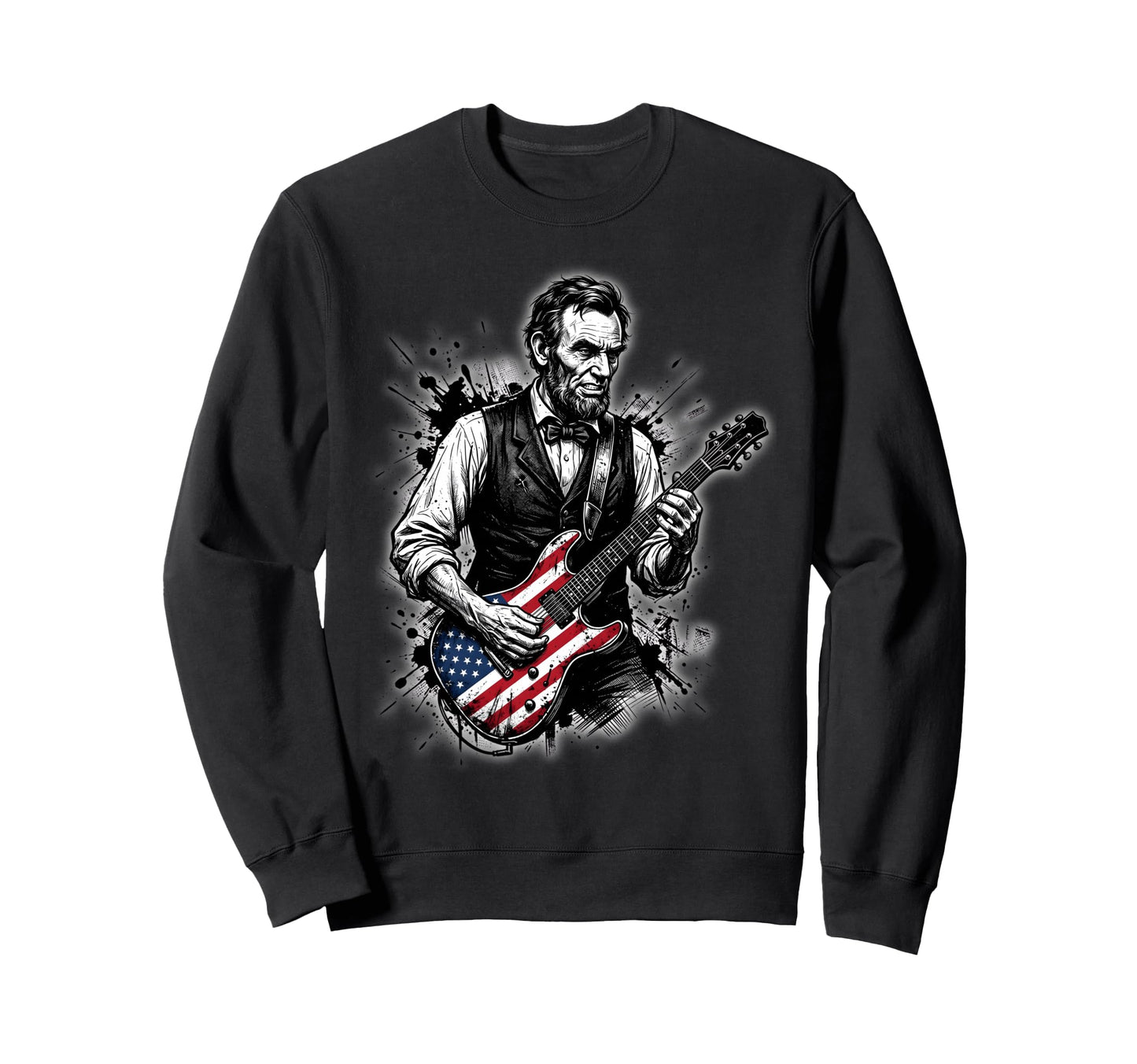 Funny Abraham Lincoln Playing Sweatshirt - Aesthetic Graphic for Adults - T-Shirt, Sweatshirt, Hoodie
