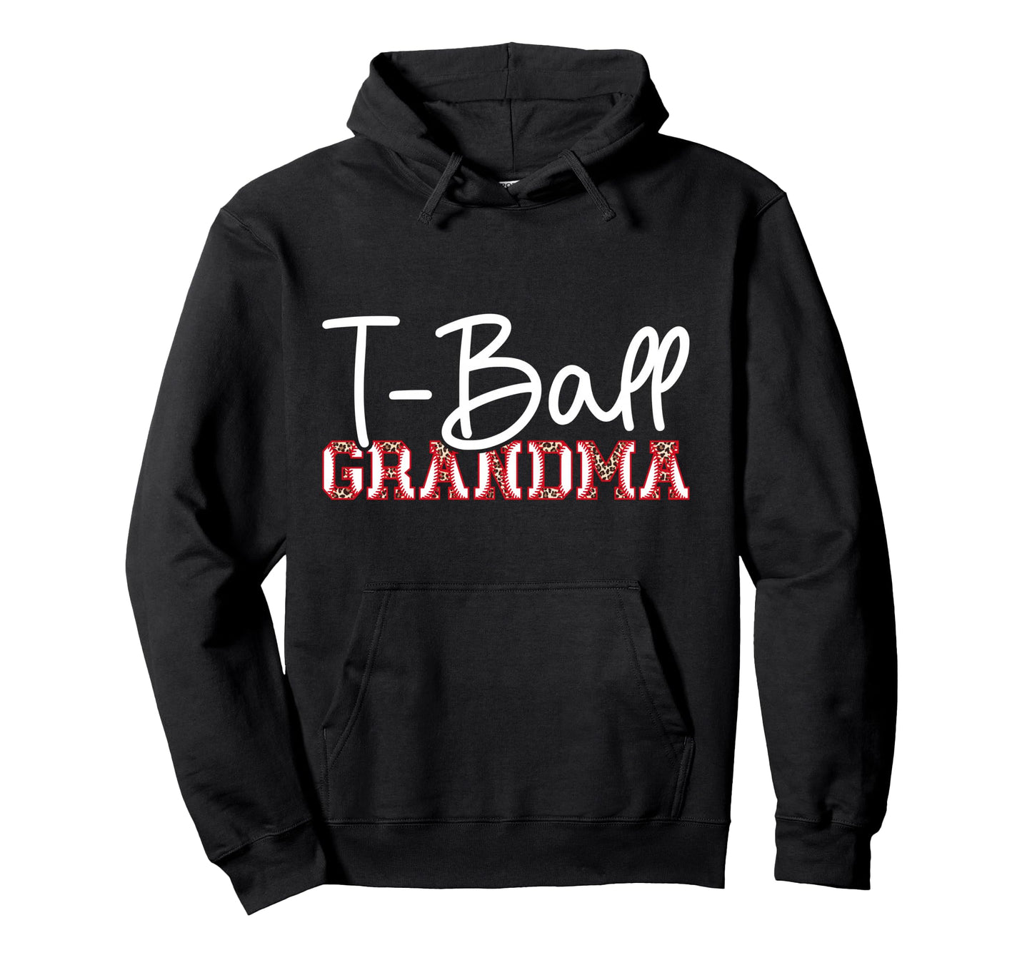 T Ball Grandma Leopard Baseball T Hoodie - Casual Everyday Wear for Adults - T-Shirt, Sweatshirt, Hoodie