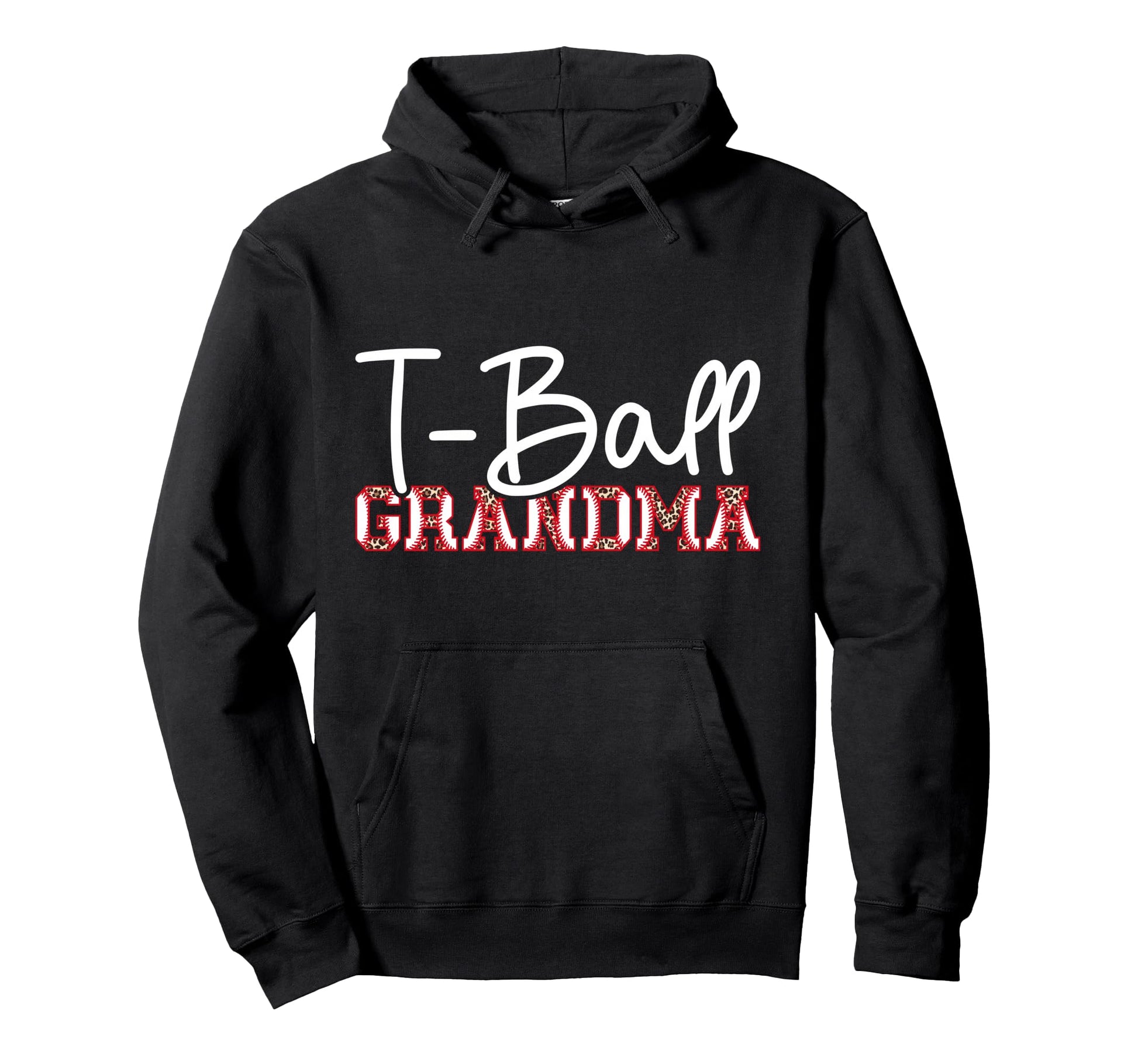 T Ball Grandma Leopard Baseball T Hoodie - Casual Everyday Wear for Adults - T-Shirt, Sweatshirt, Hoodie