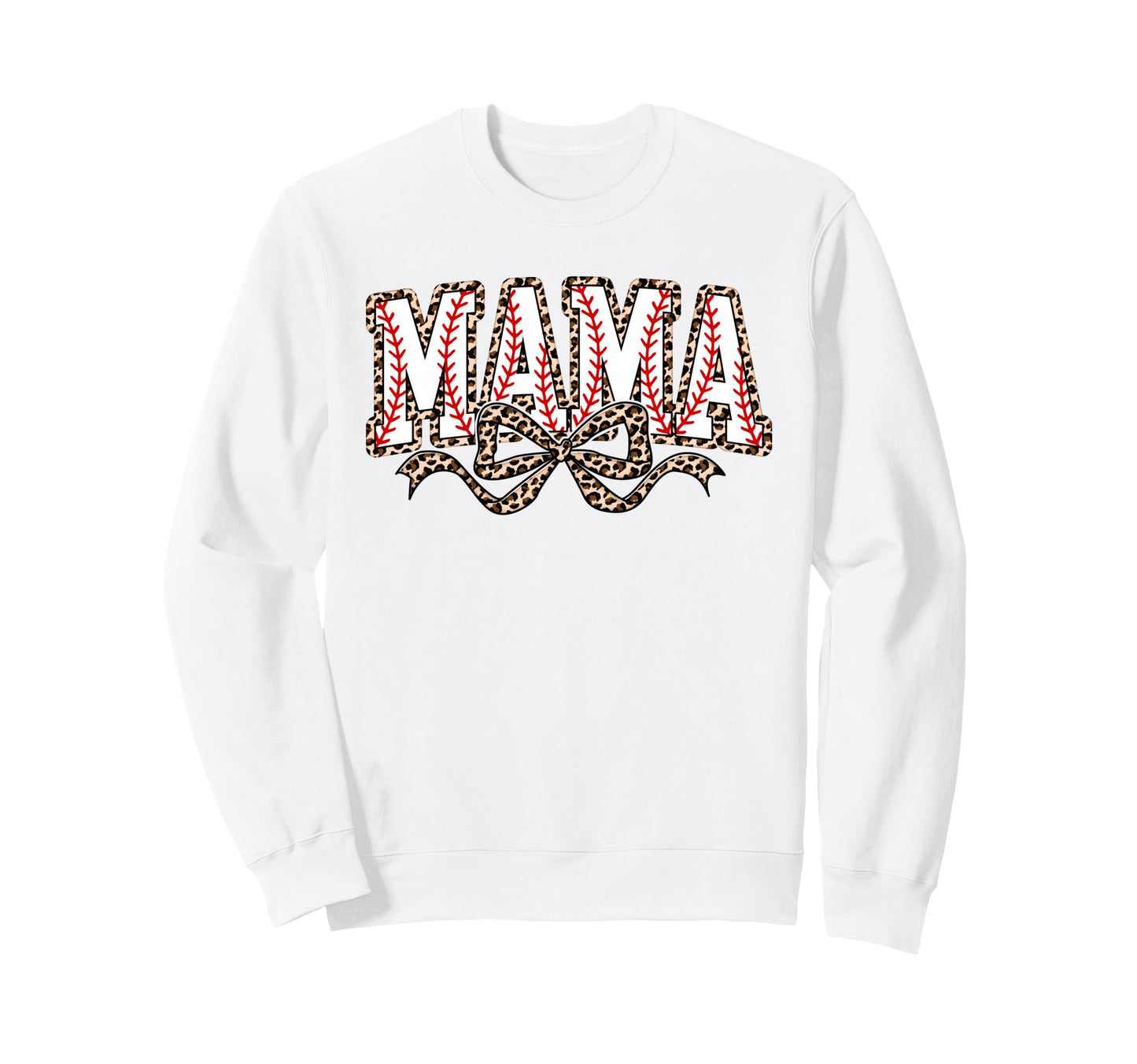 Leopard Baseball Mama Coquette Sweatshirt - Streetwear Style for Adults - T-Shirt, Sweatshirt, Hoodie