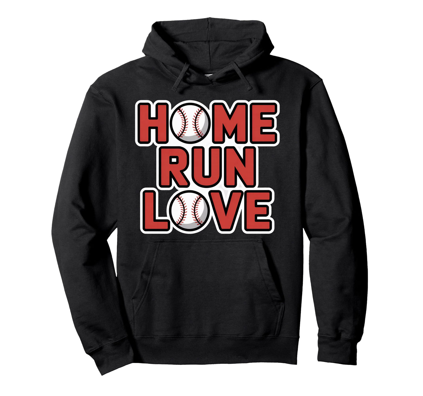 Home Run Love Baseball Typography Hoodie - Aesthetic Graphic Unisex - T-Shirt, Sweatshirt, Hoodie