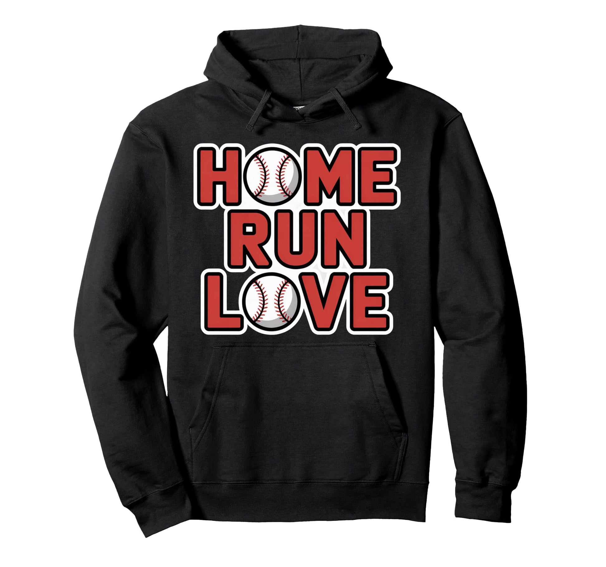 Home Run Love Baseball Typography Hoodie - Aesthetic Graphic Unisex - T-Shirt, Sweatshirt, Hoodie