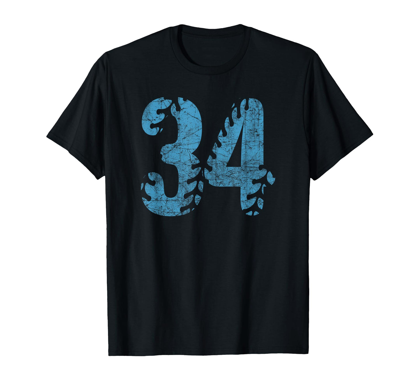 Baseball Softball Mom 34 Number Distressed T-Shirt - Trendy Graphic Unisex - T-Shirt, Sweatshirt, Hoodie