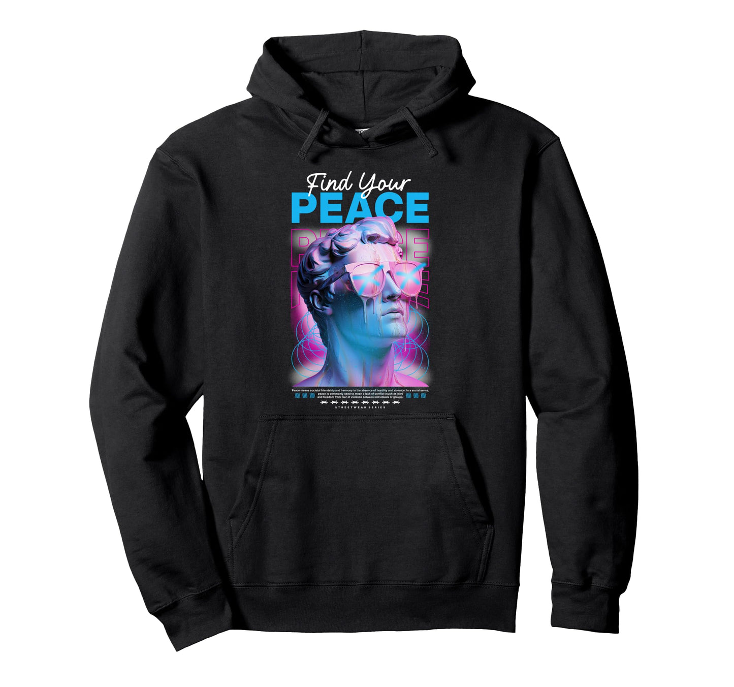 Y2K Peace Bold Urban Graffiti Hoodie - Casual Everyday Wear Unisex - T-Shirt, Sweatshirt, Hoodie
