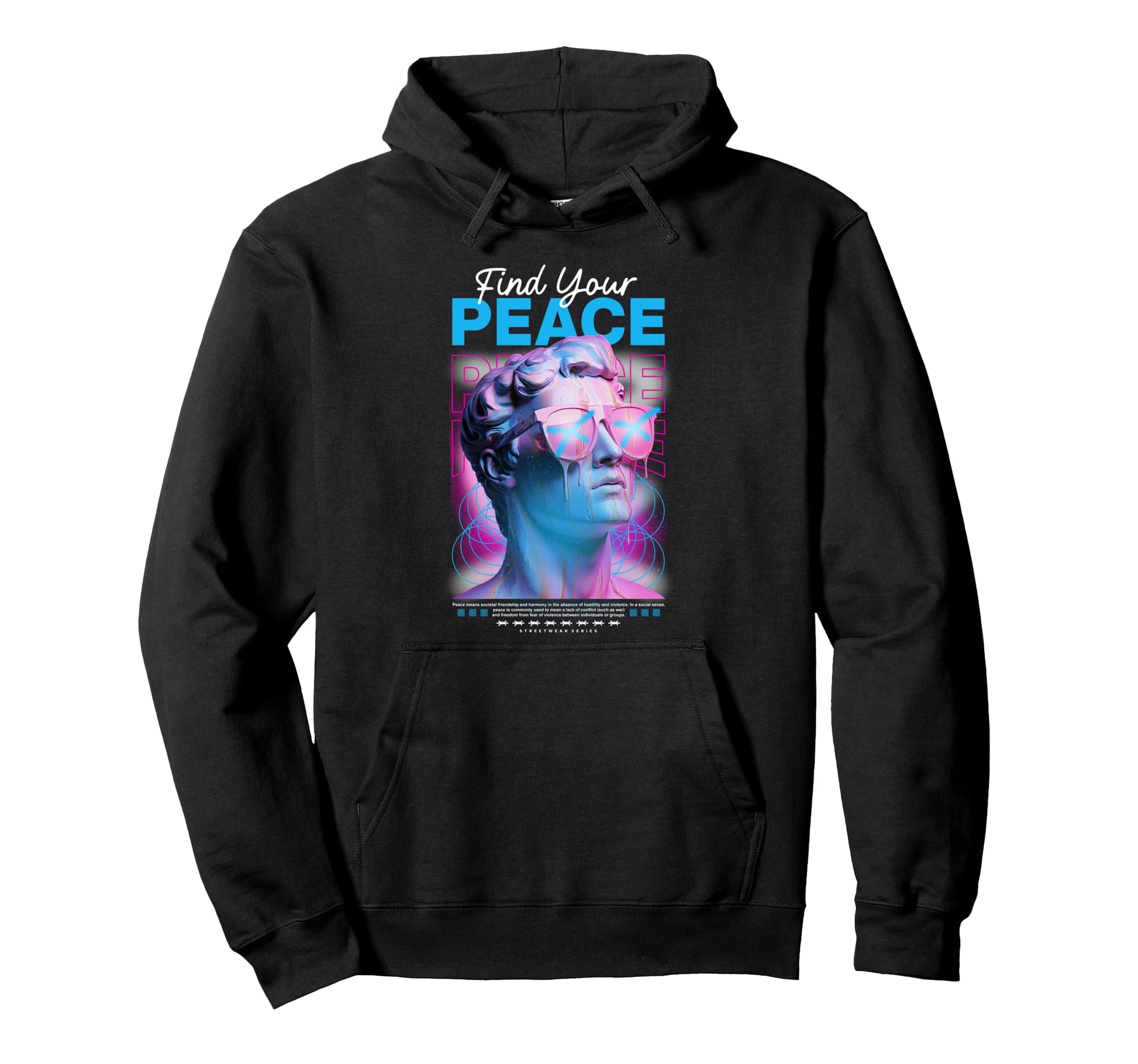 Y2K Peace Bold Urban Graffiti Hoodie - Casual Everyday Wear Unisex - T-Shirt, Sweatshirt, Hoodie